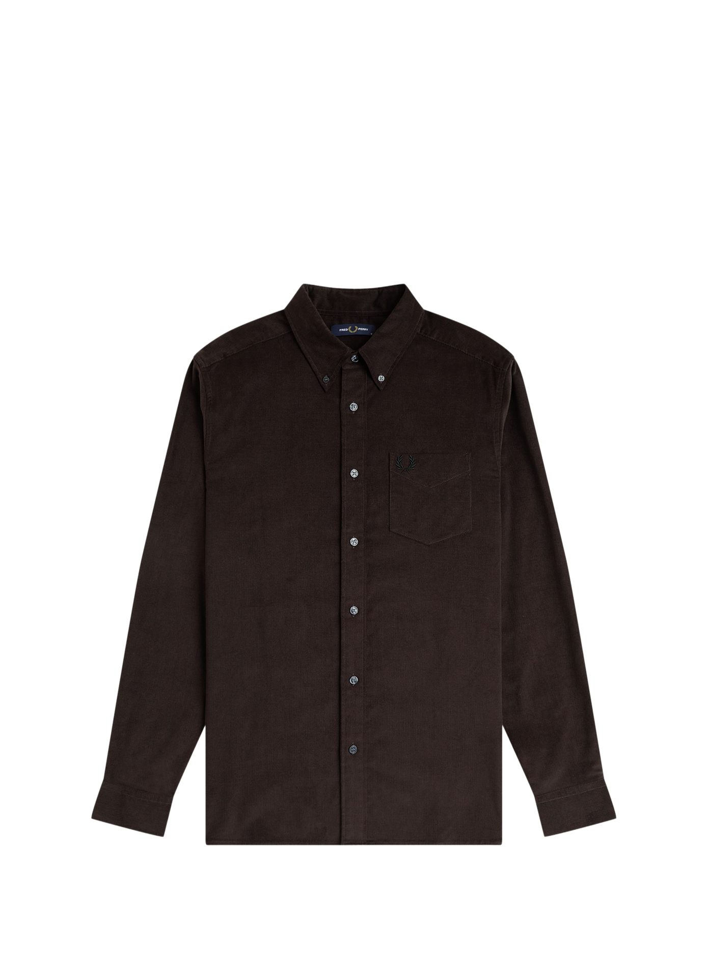 Chemise col classique en coton FRED PERRY Marron