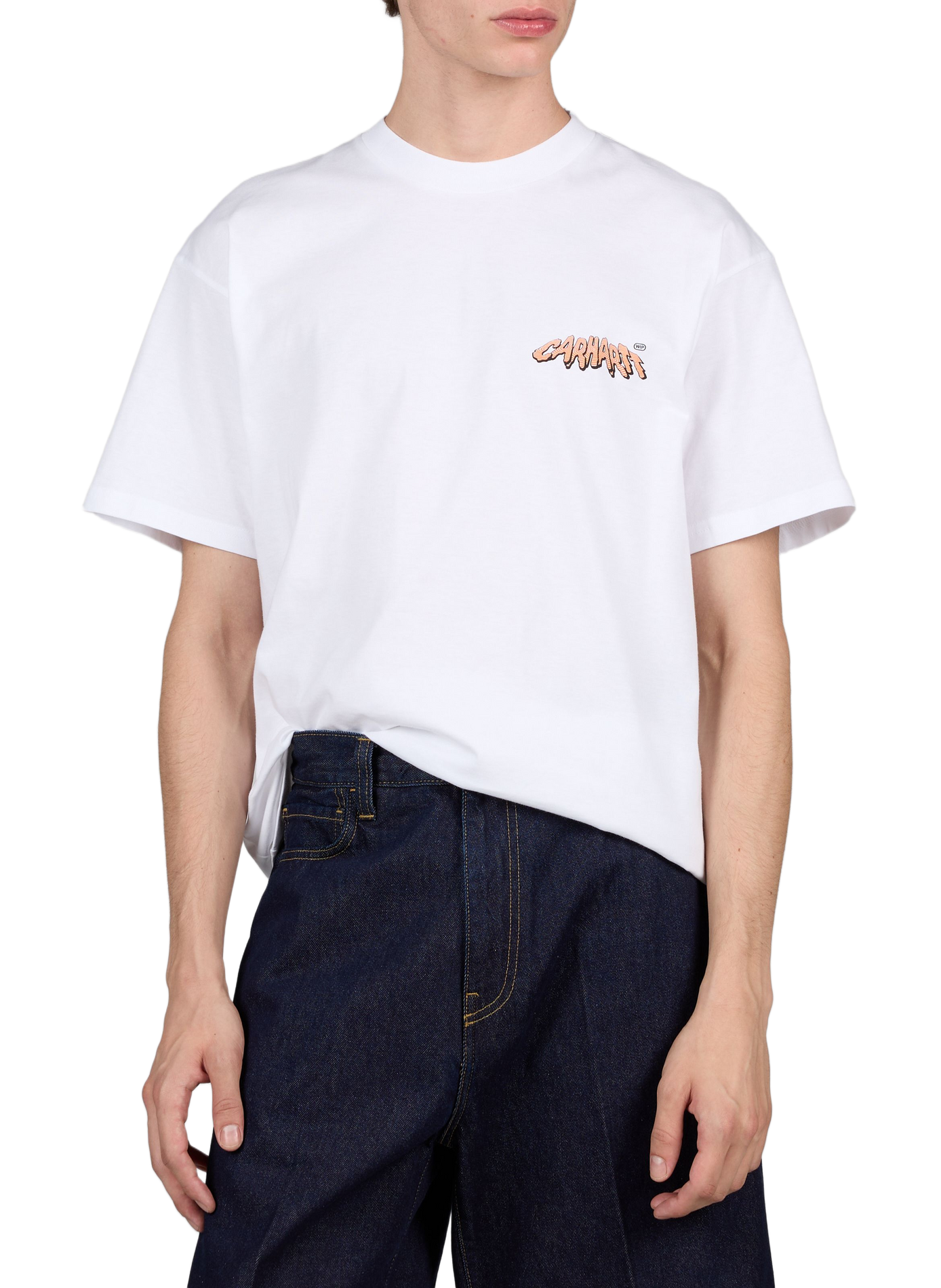 Straight round neck printed cotton t-shirt CARHARTT WIP White