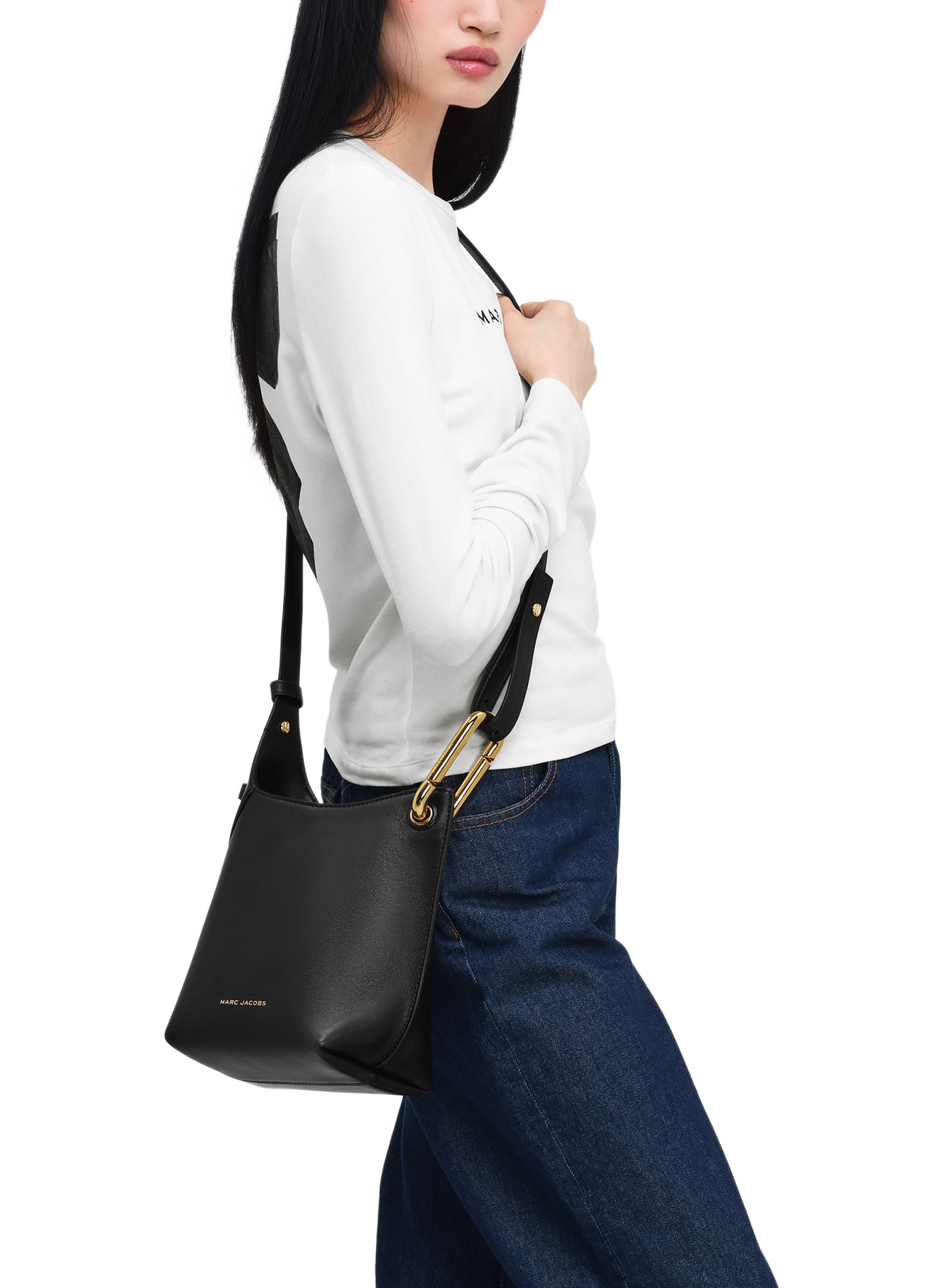 The Scene Bucket leather shoulder bag MARC JACOBS Black
