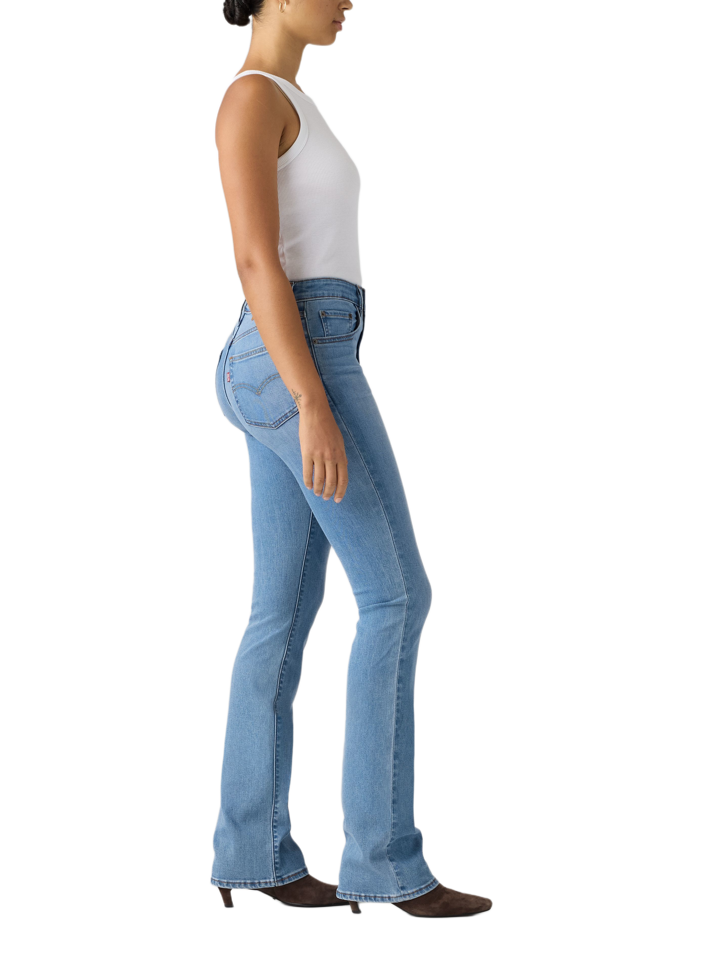 Bootcut-High-Waist-Jeans aus Baumwollmischung LEVI'S Blau