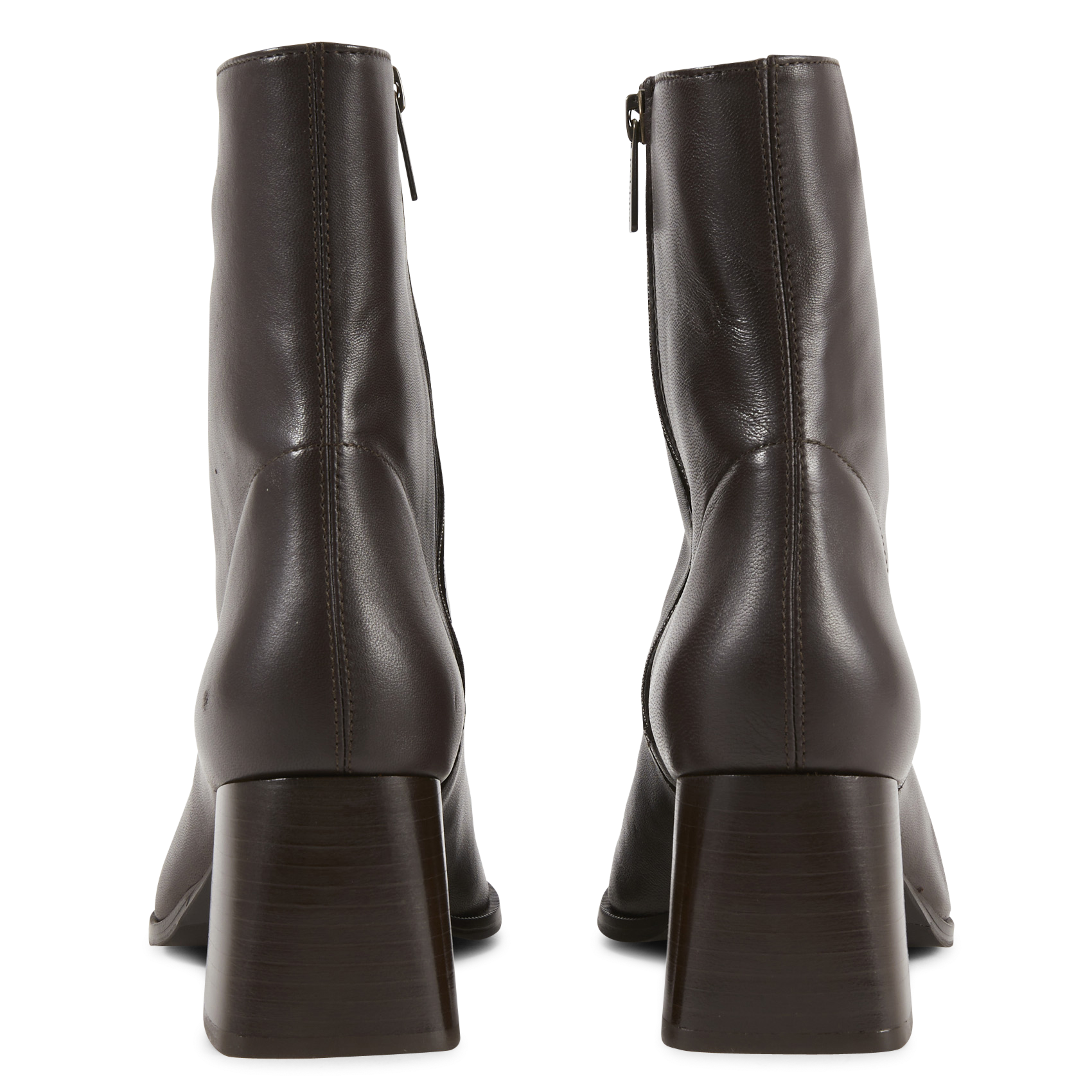 Bottines bout carré en cuir marlie BOBBIES Marron