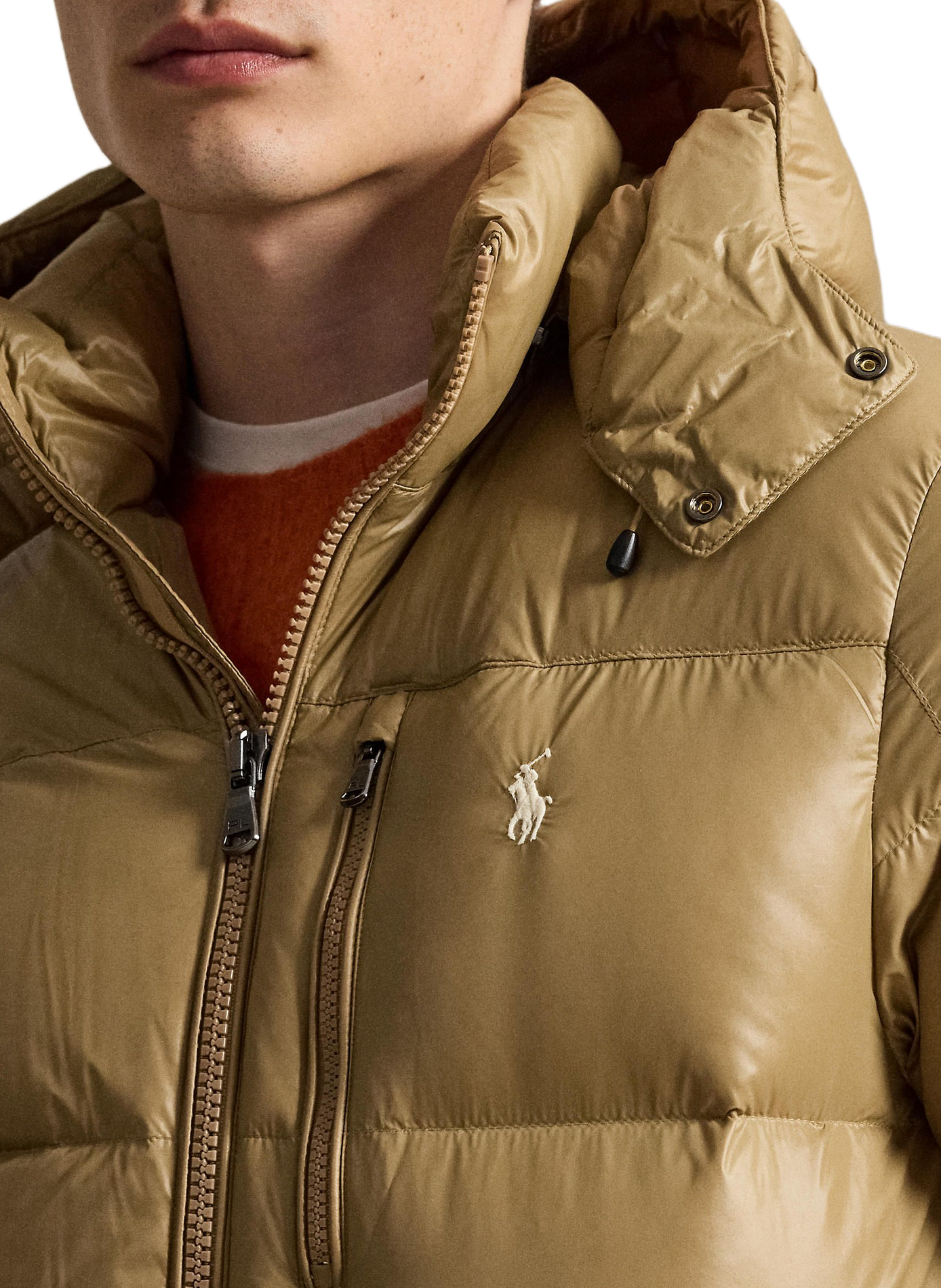 Doudoune droite à capuche amovible POLO RALPH LAUREN Beige