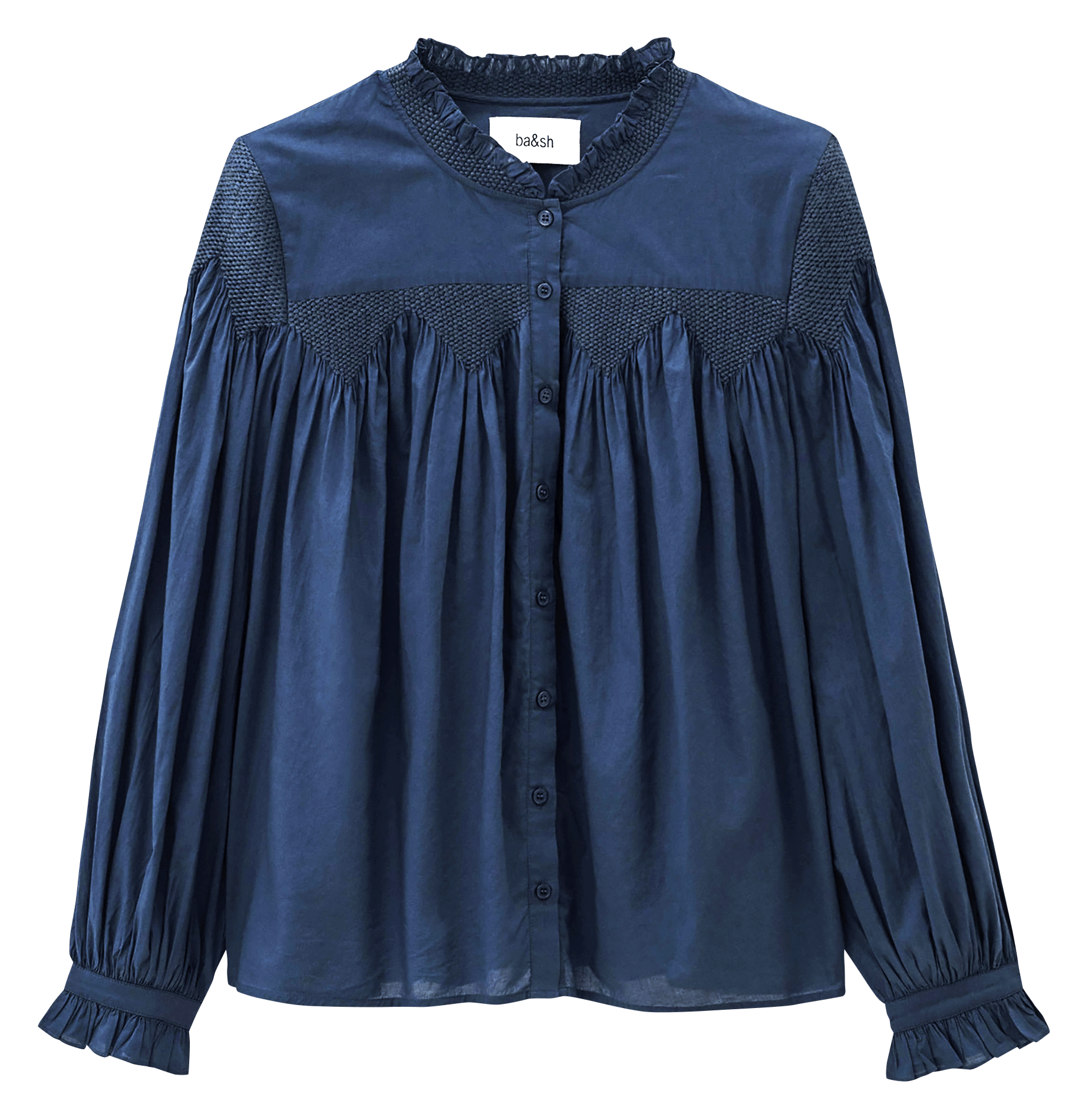 Chemise ample à broderie en coton tonia BA&SH Bleu