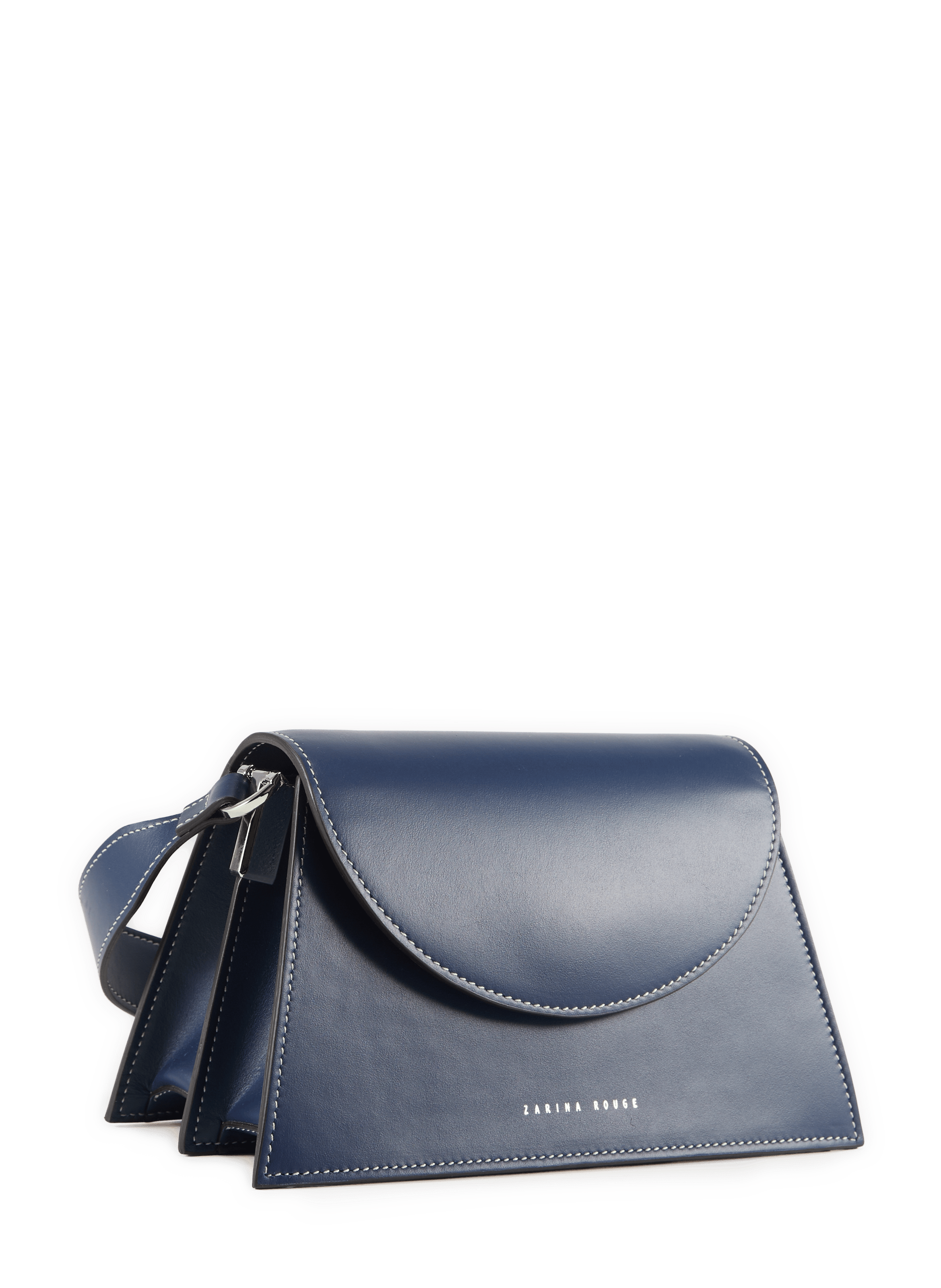 Adjustable leather shoulder bag ZARINA ROUGE Blue