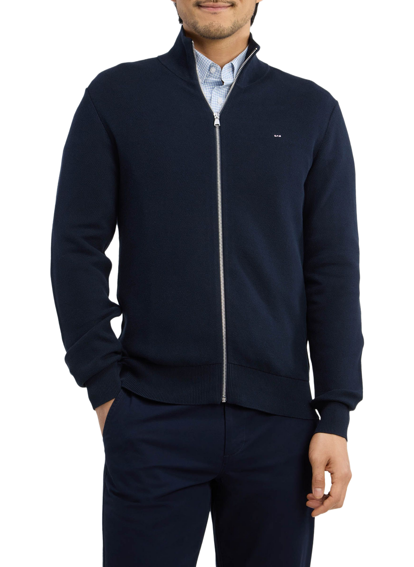 High-neck cardigan EDEN PARK Blue