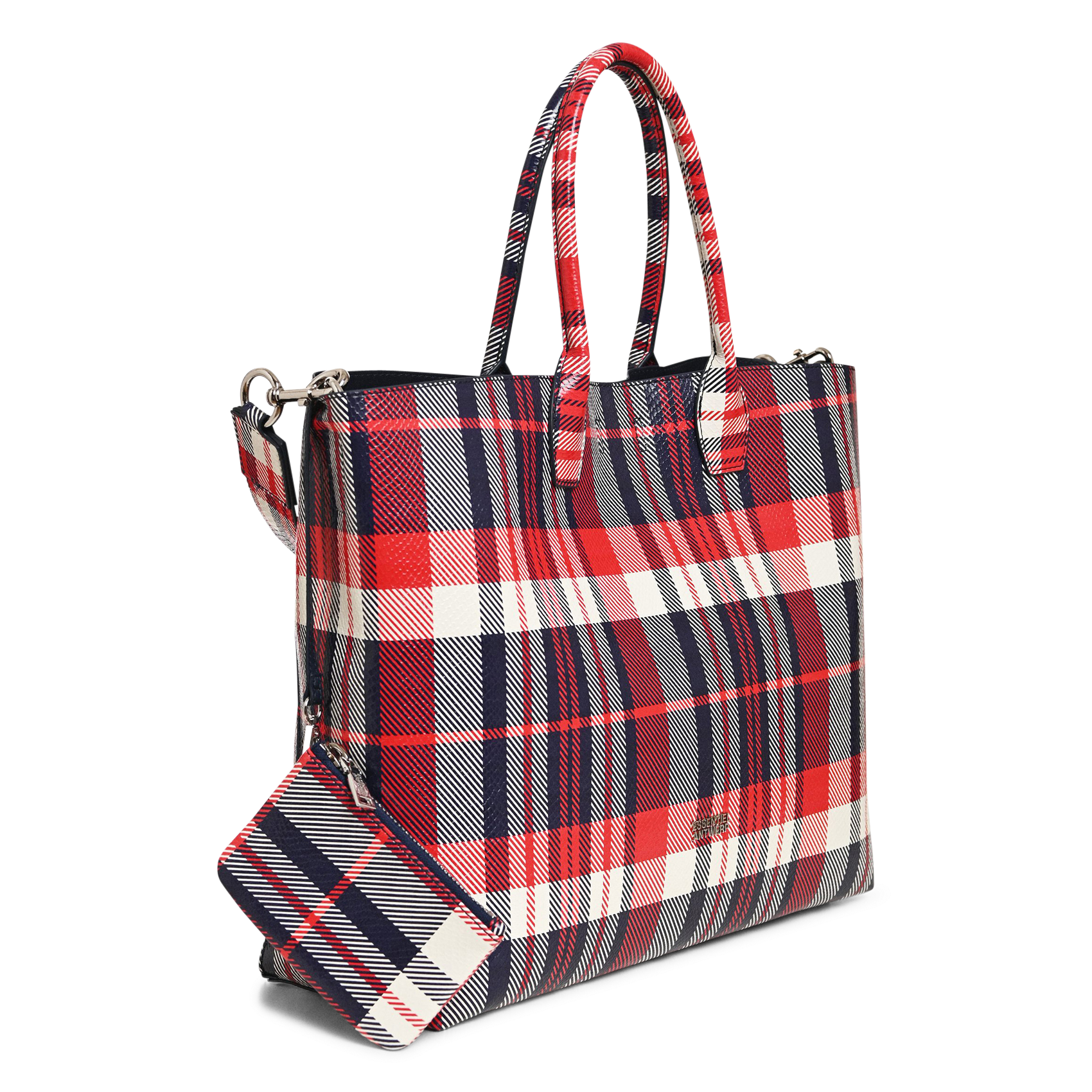Sac cabas à carreaux konstantin ESSENTIEL ANTWERP Rouge