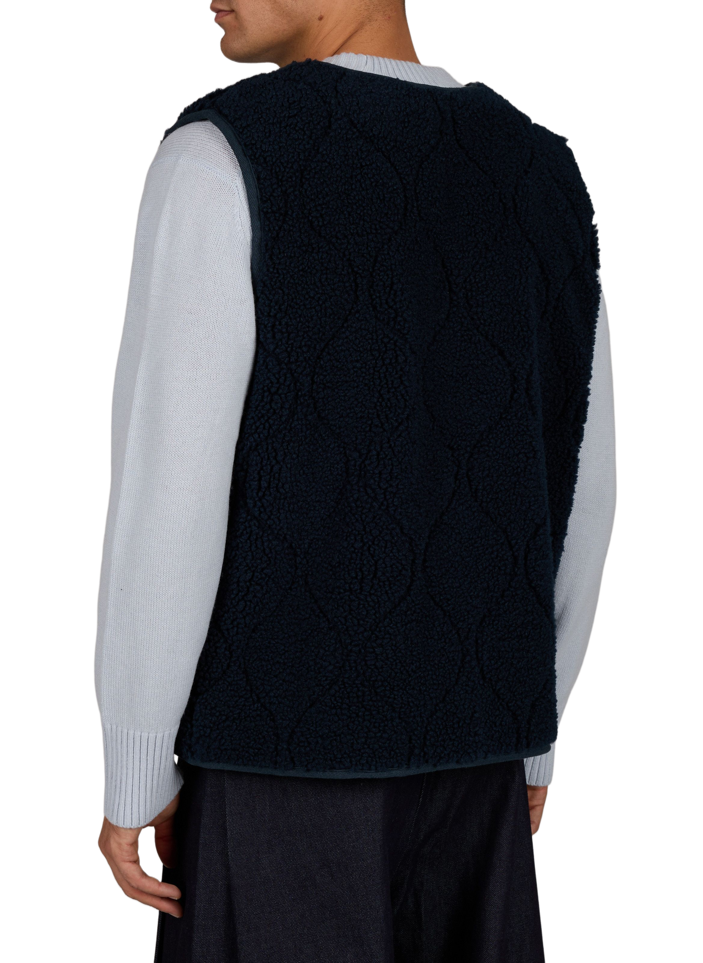 Reversible sleeveless jacket in cotton blend FAGUO Blue