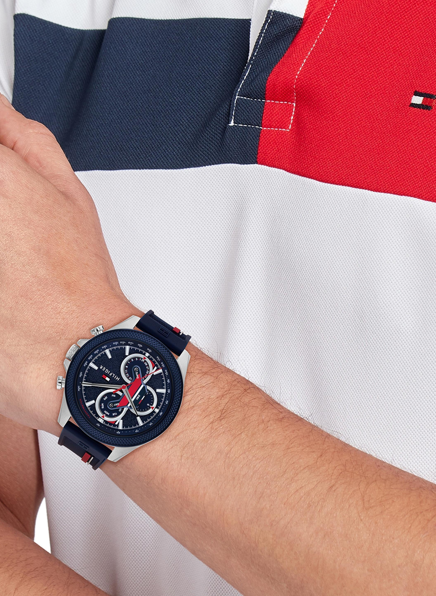 Quarz Uhr in Silikon von Clark TOMMY HILFIGER Blau