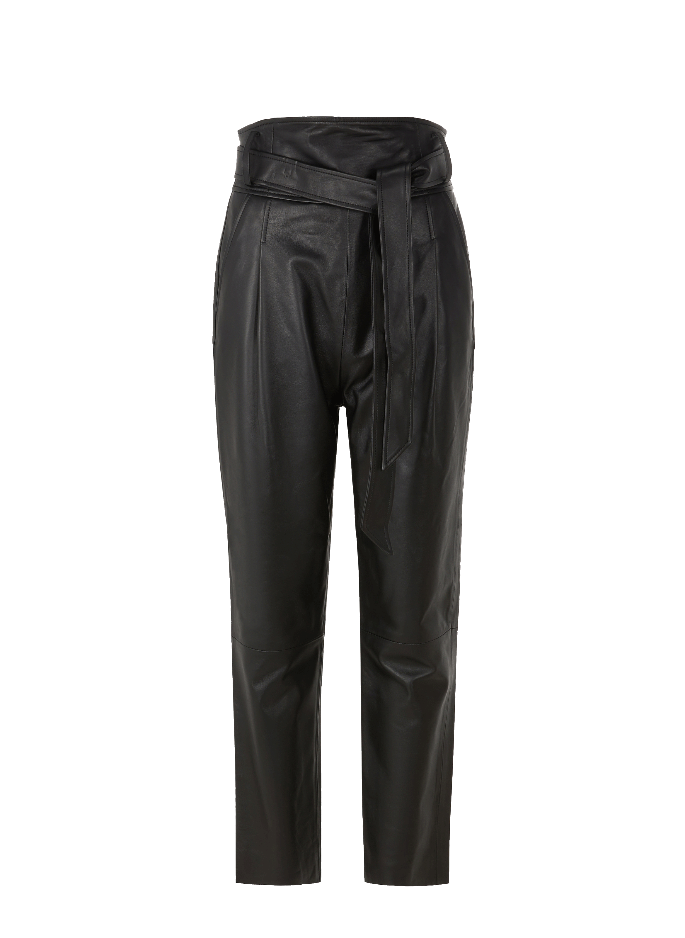 Pantalon à taille haute en cuir