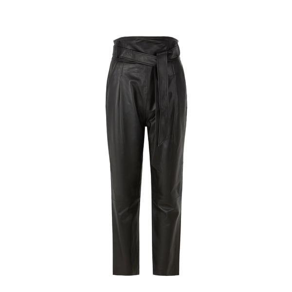 Pantalon à taille haute en cuir