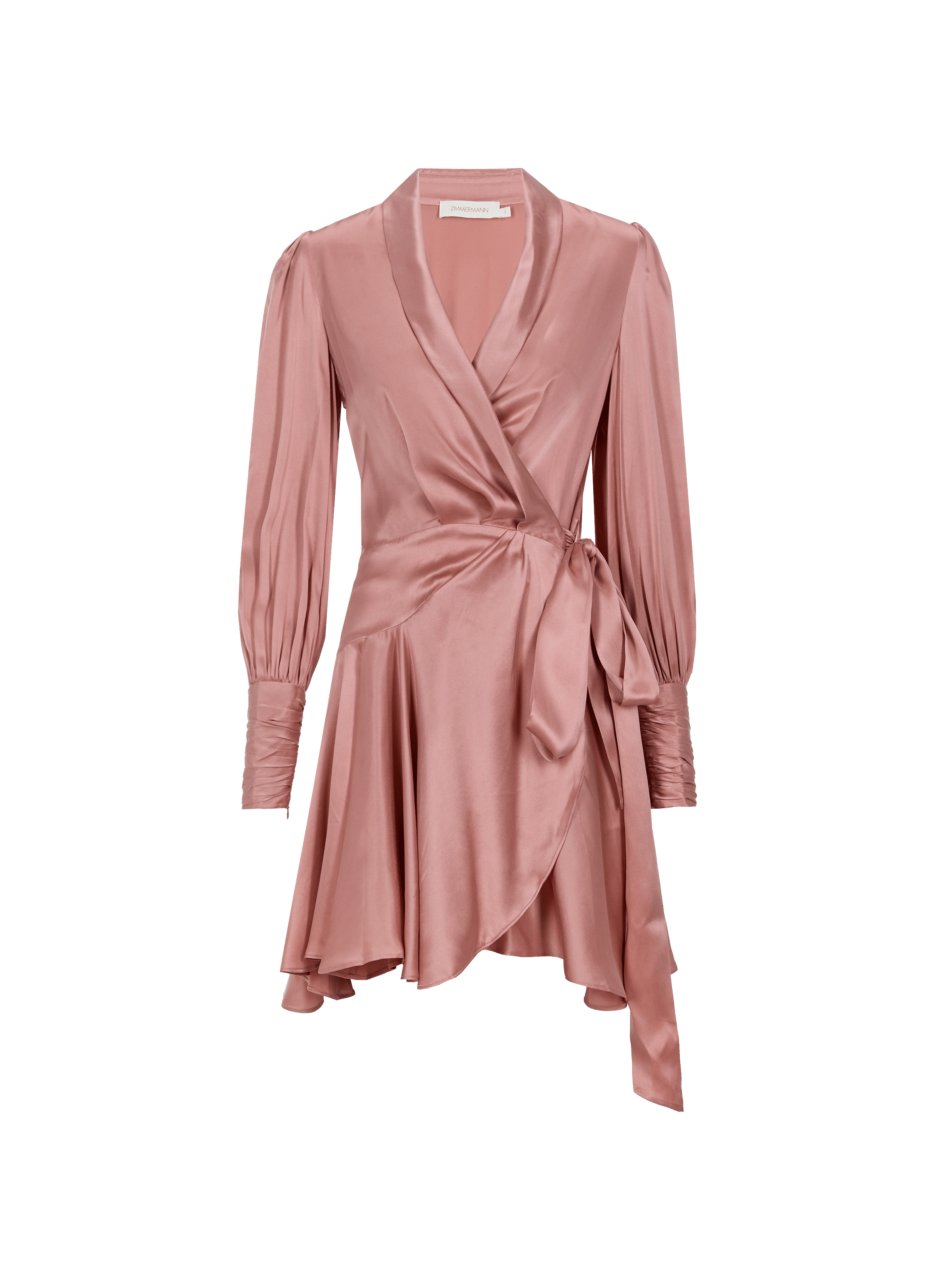 Robe courte portefeuille en soie