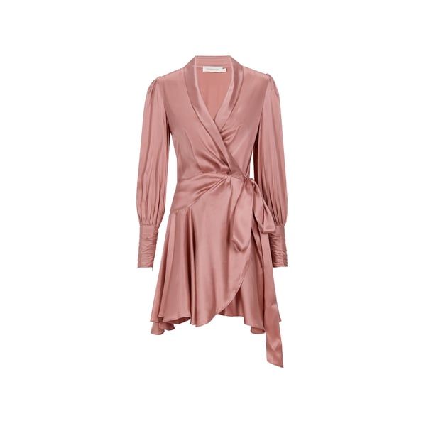 Robe courte portefeuille en soie