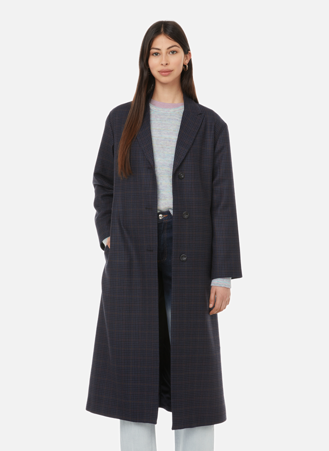 Ania houndstooth coat in virgin wool APC