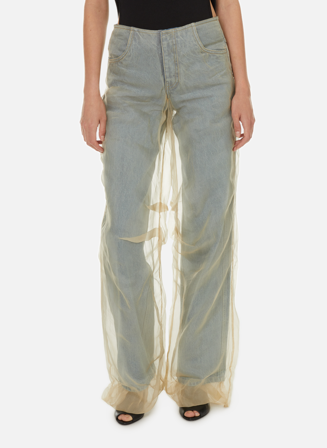 Wide-leg jeans with silk overlay CHRISTOPHER ESBER