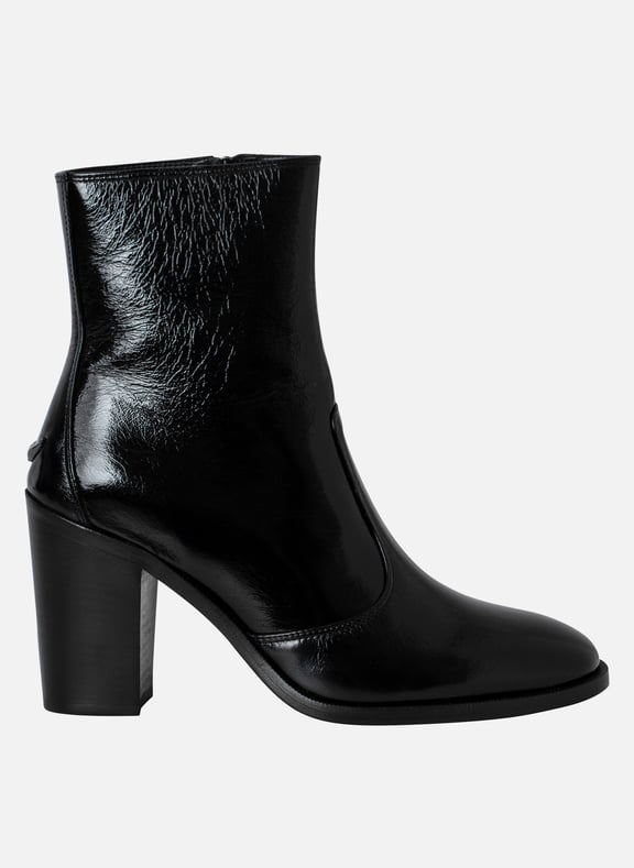 Bottines en cuir vernis preiser Noir by ZADIG&VOLTAIRE ZADIG&VOLTAIRE Bottines en cuir vernis preiser Noir
