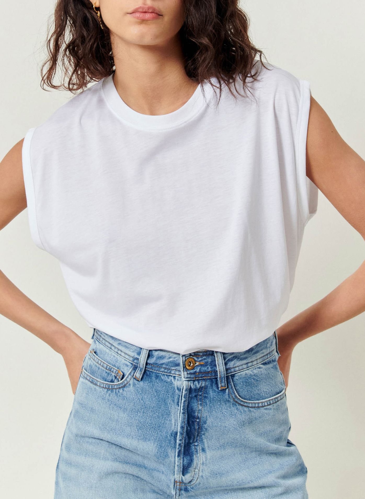 Tee-shirt ample col rond deedoo SESSUN Blanc