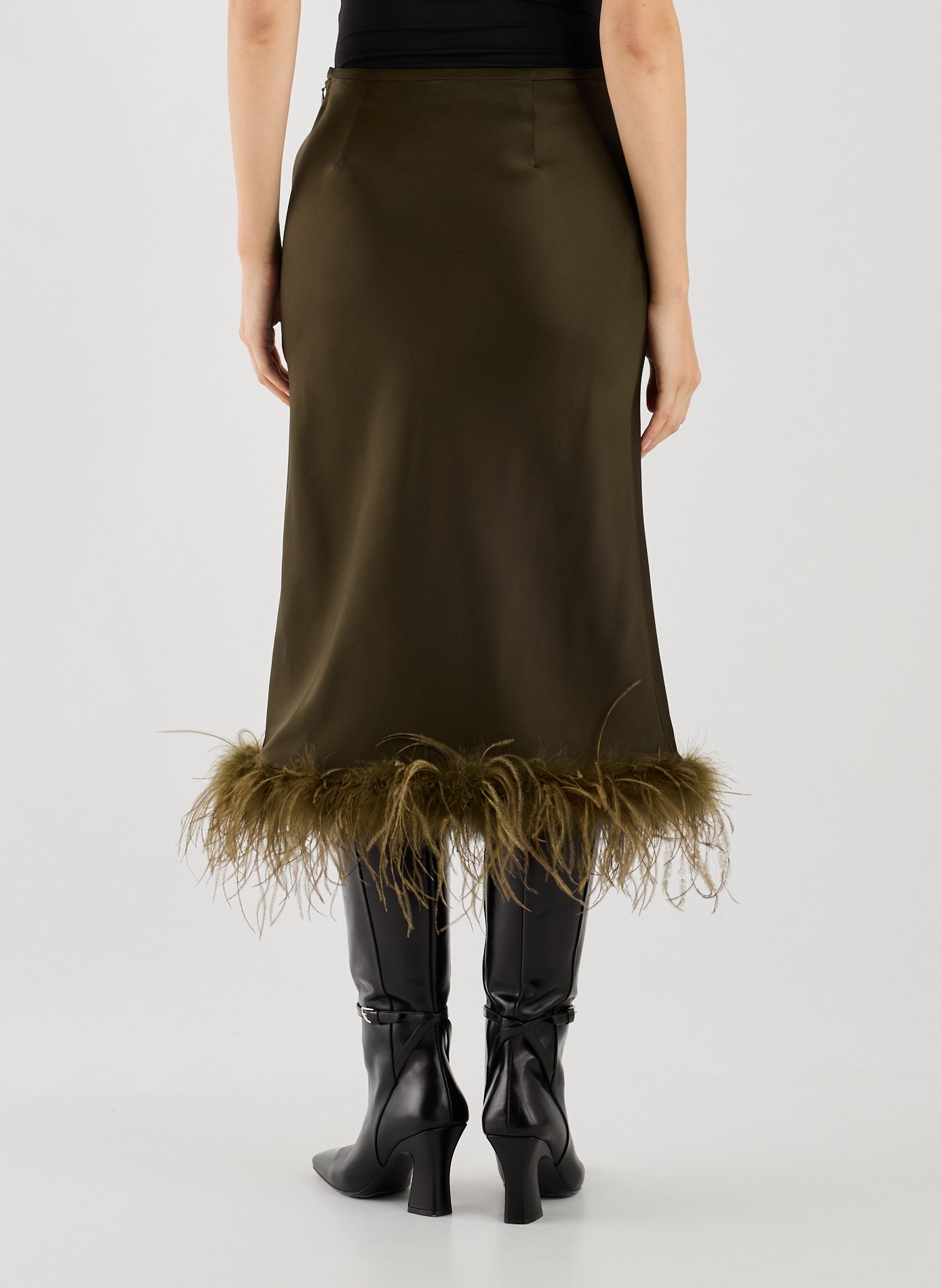 Jupe midi satinée  BLUMARINE Vert