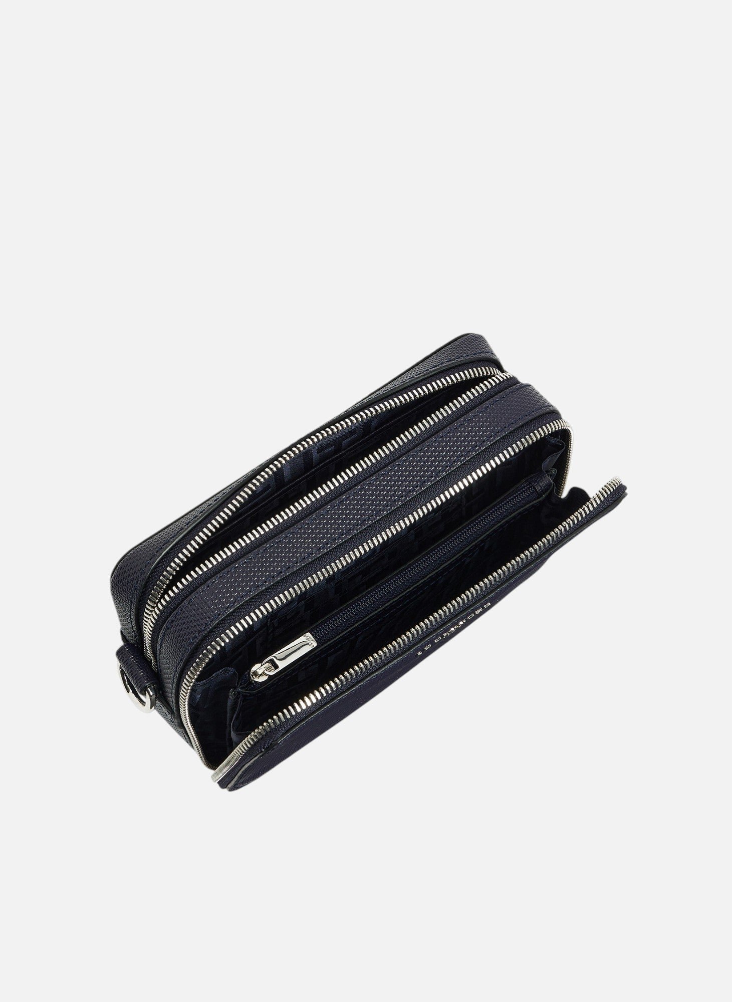 Petite sacoche 2 compartiments emile en cuir signature t LE TANNEUR Bleu