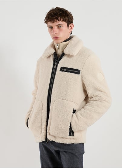 Veste droite shearling à col classique SAVE THE DUCK Veste droite shearling à col classique SAVE THE DUCK