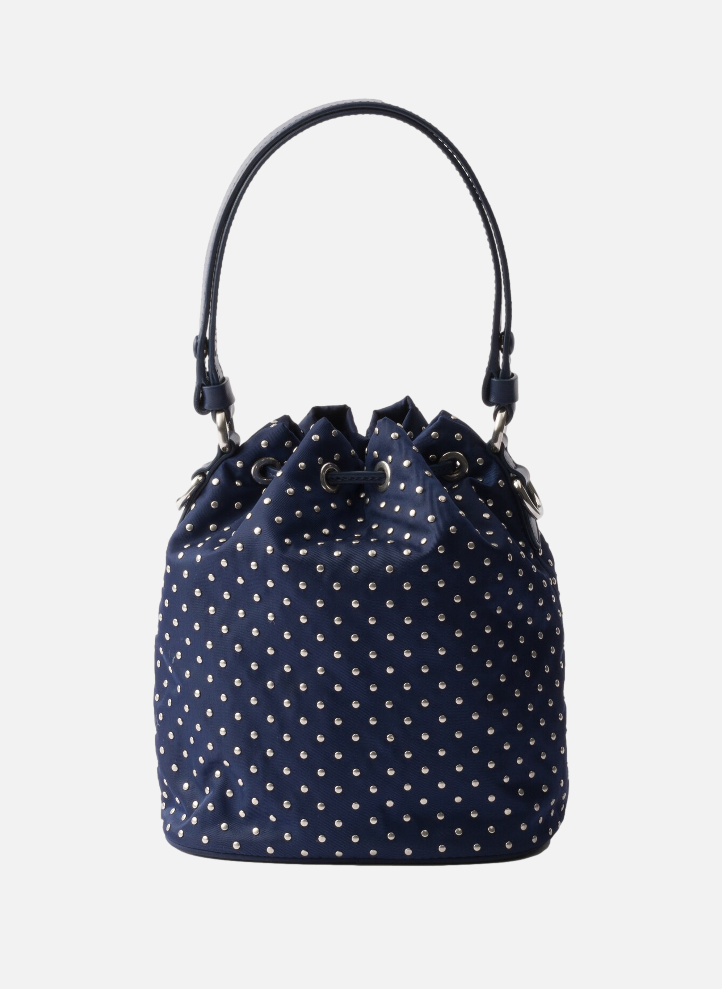 Mini sac en re-nylon avec clous PRADA Bleu