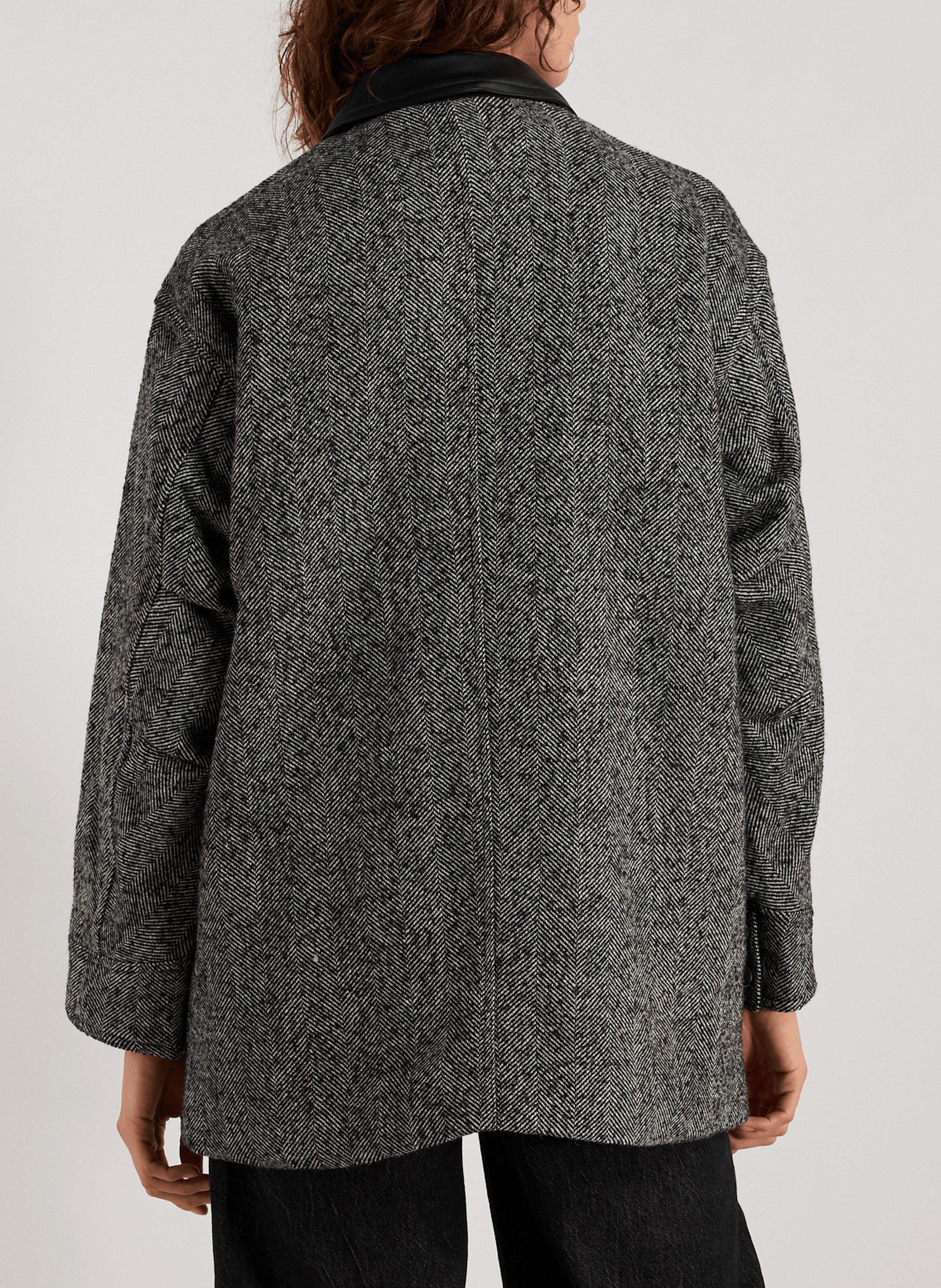 Straight Striped Coat TOPSHOP Yellow