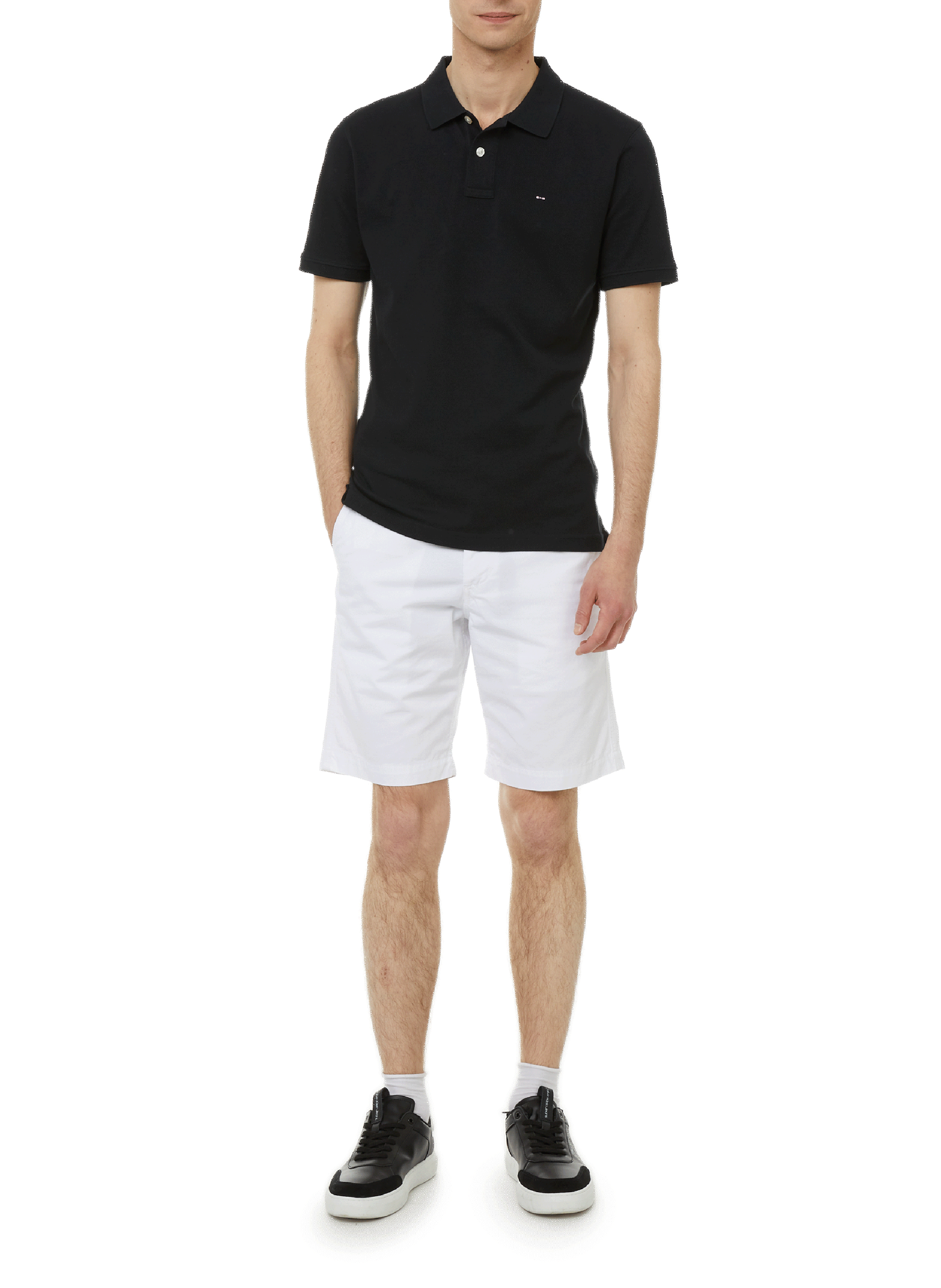 Polo uni en piqué de coton EDEN PARK Noir