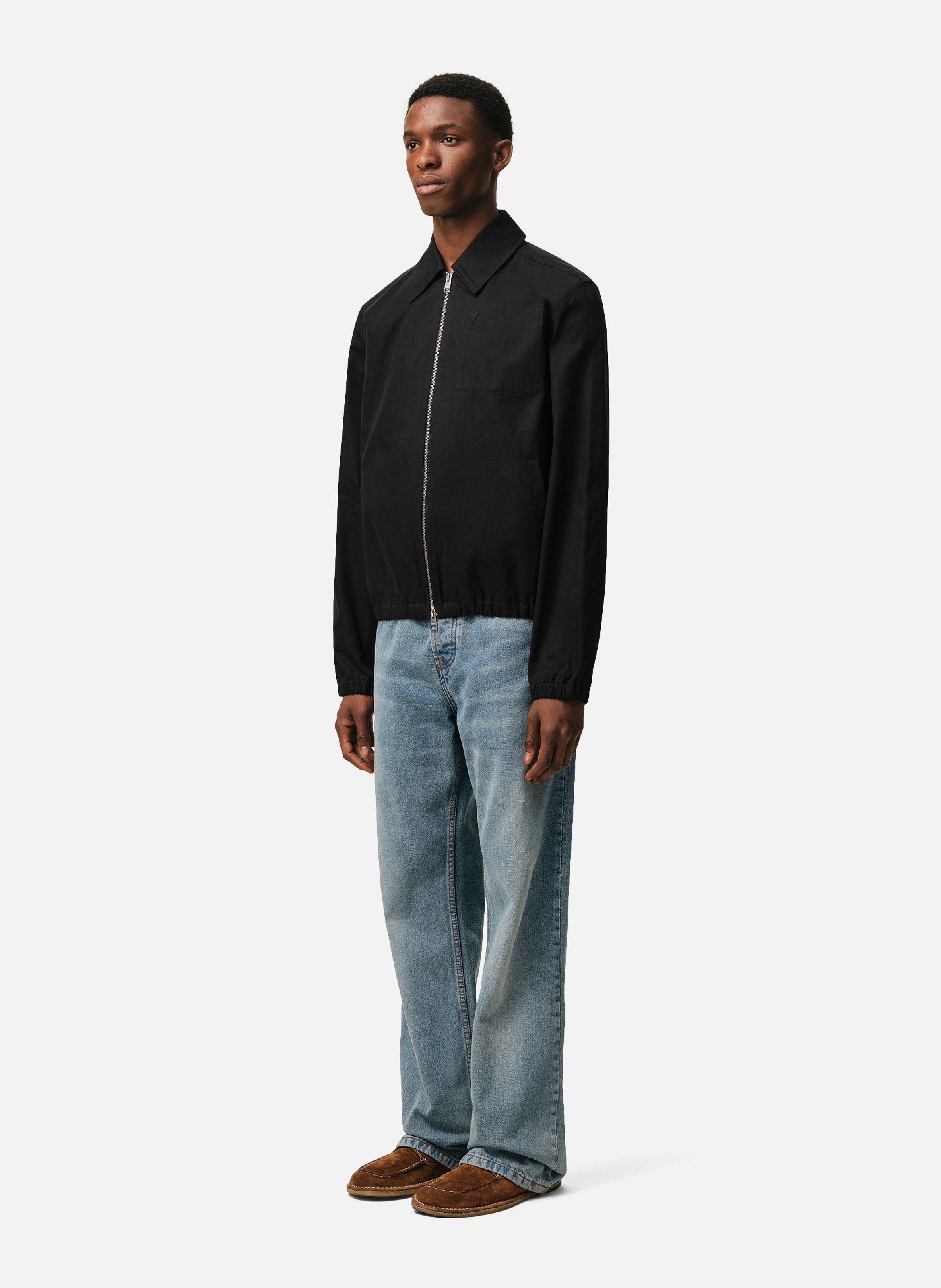 Blouson zippé ami de coeur en coton AMI PARIS Noir