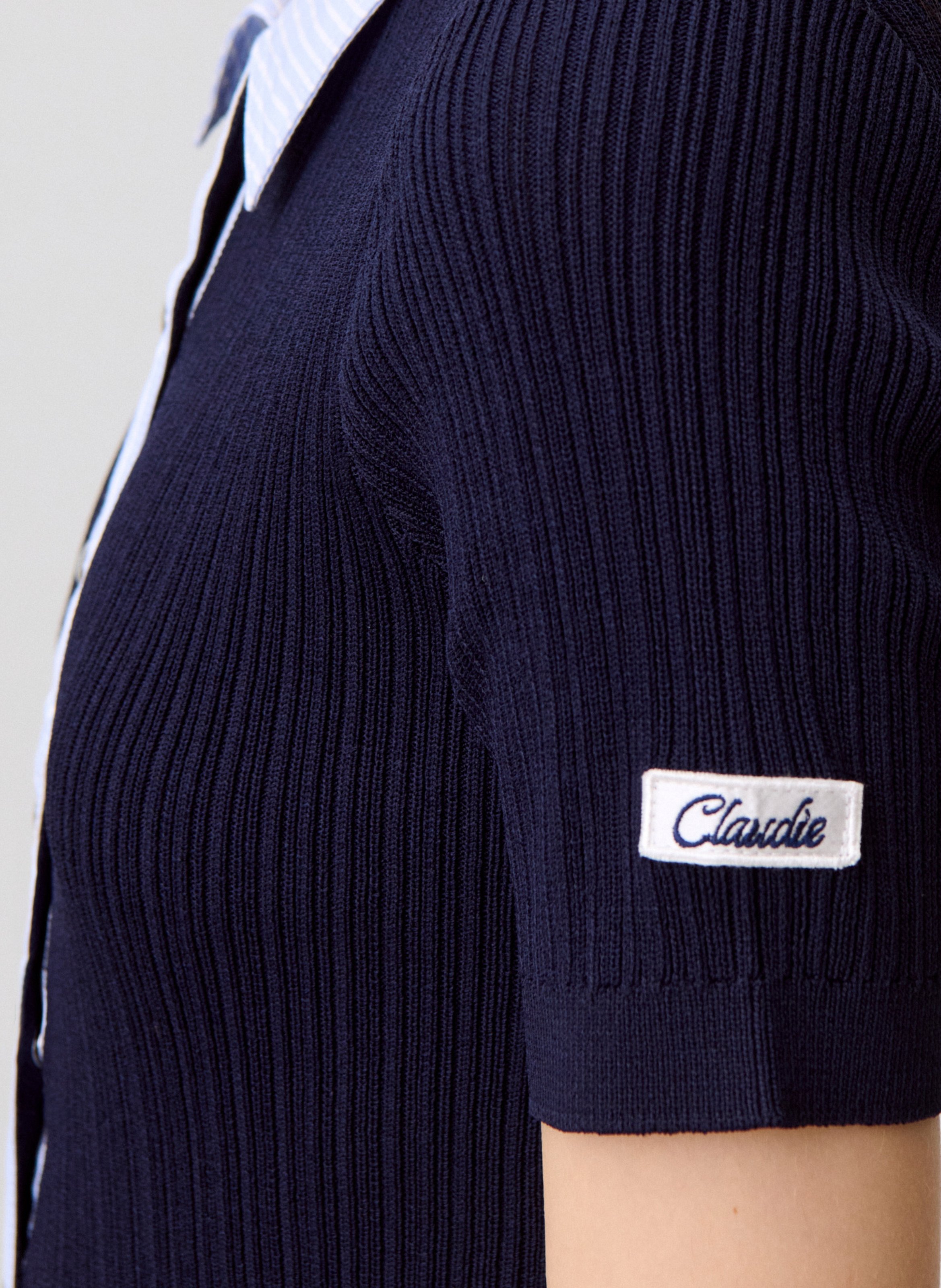 Cardigan ajusté col classique CLAUDIE PIERLOT Bleu