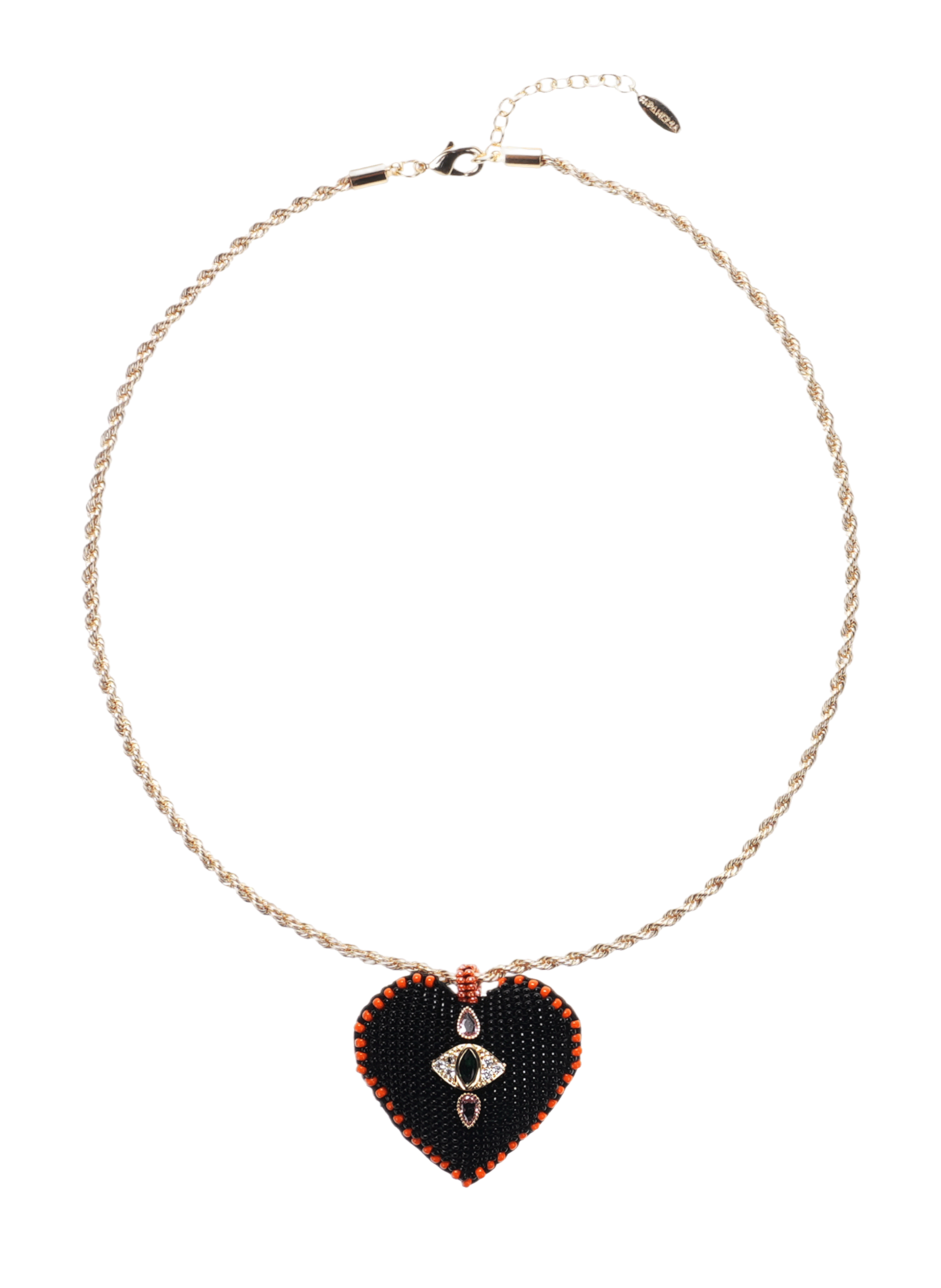 Collier chaîne avec pendentif perles tissées fortaza HIPANEMA Noir