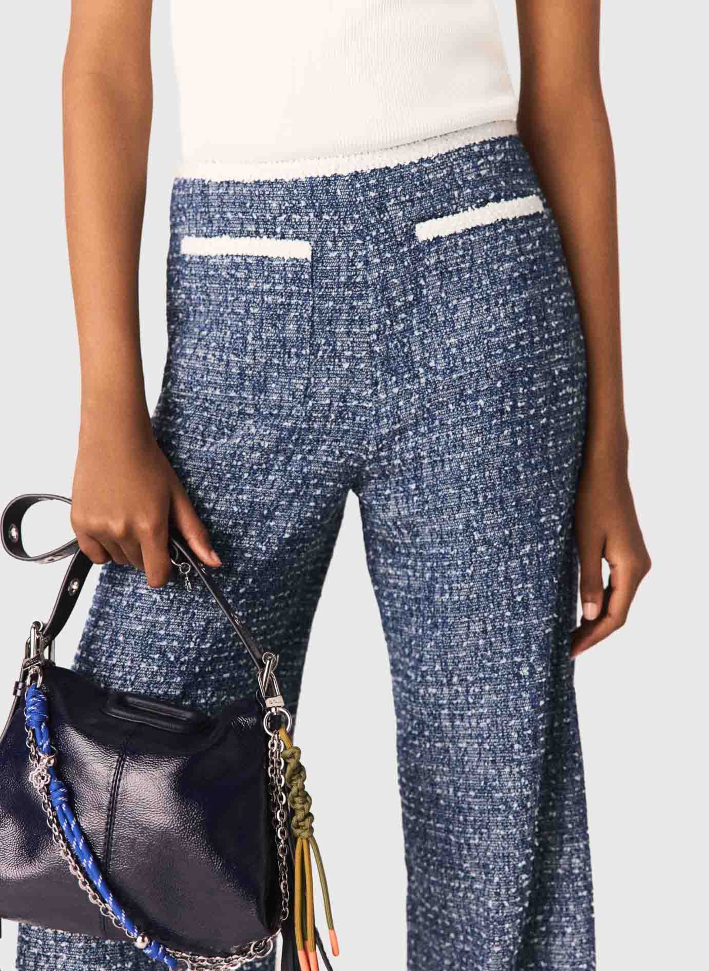 Pantalon droit en tweed MAJE Bleu