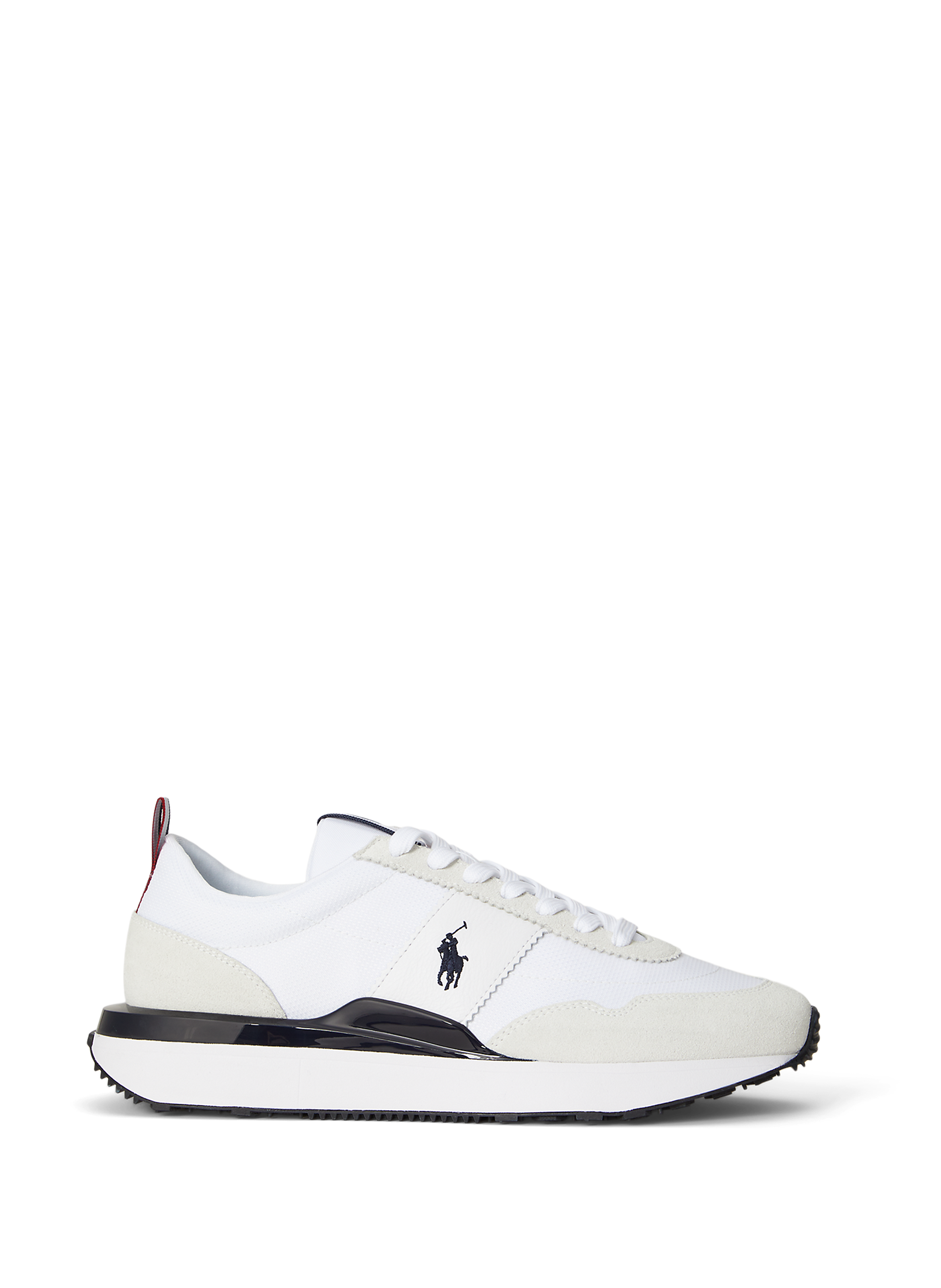 Baskets basses à logo en cuir de vache mélangé POLO RALPH LAUREN Blanc