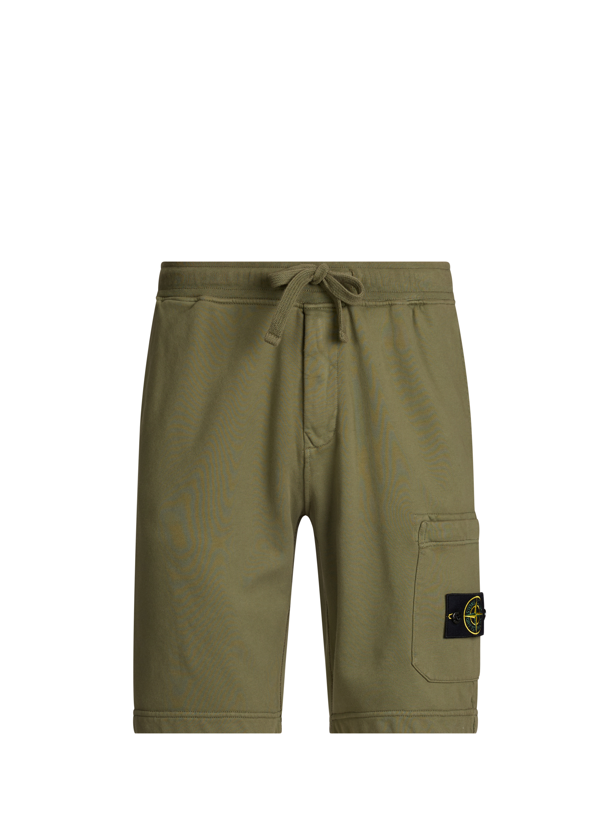 Straight cotton shorts STONE ISLAND Khaki