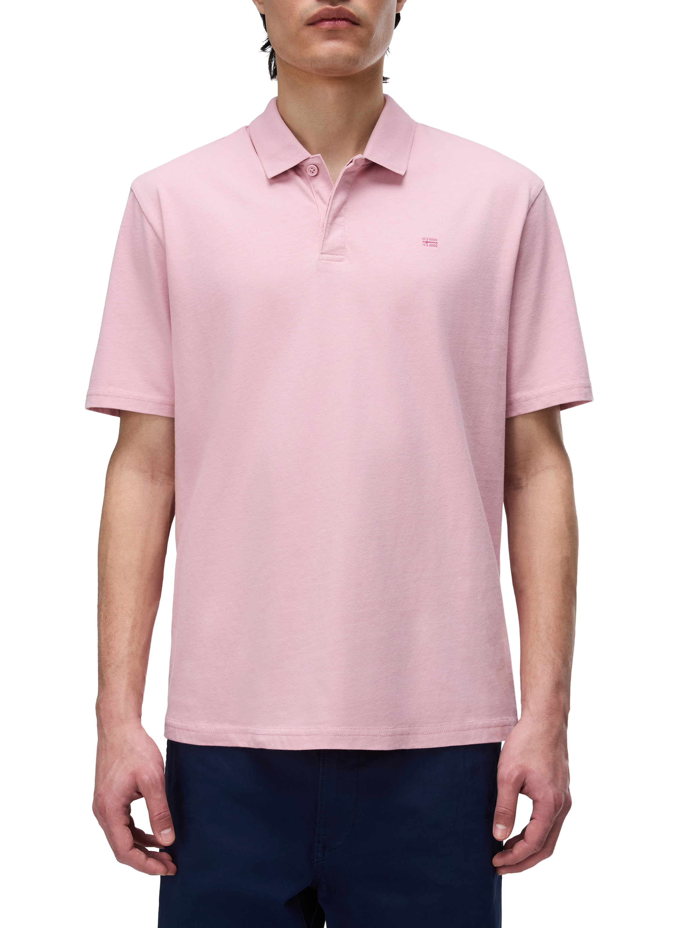 Polo manches courtes E-Nedles en coton NAPAPIJRI Rose