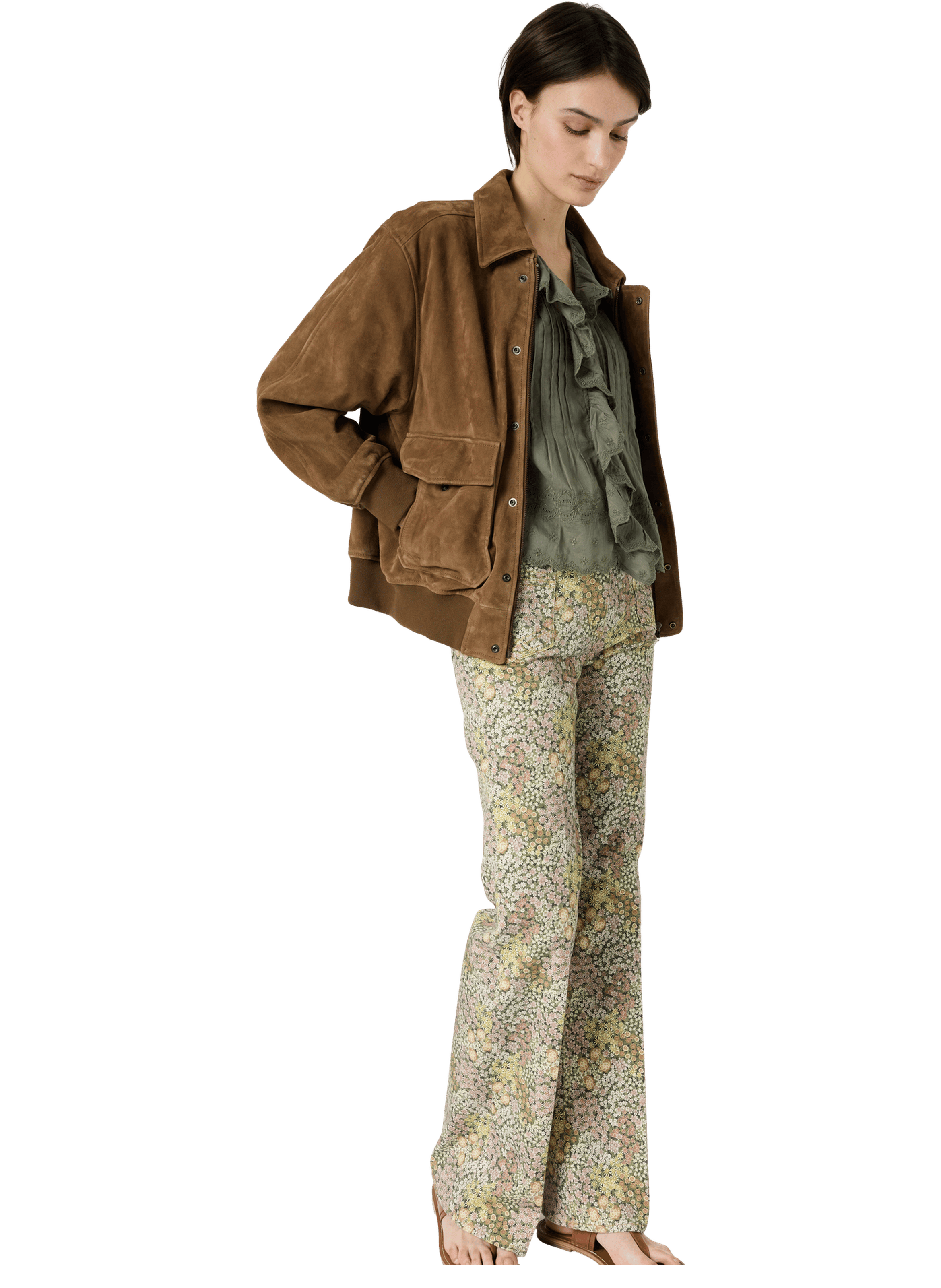 Chemise brodée en voile de coton - ceylia GERARD DAREL Vert
