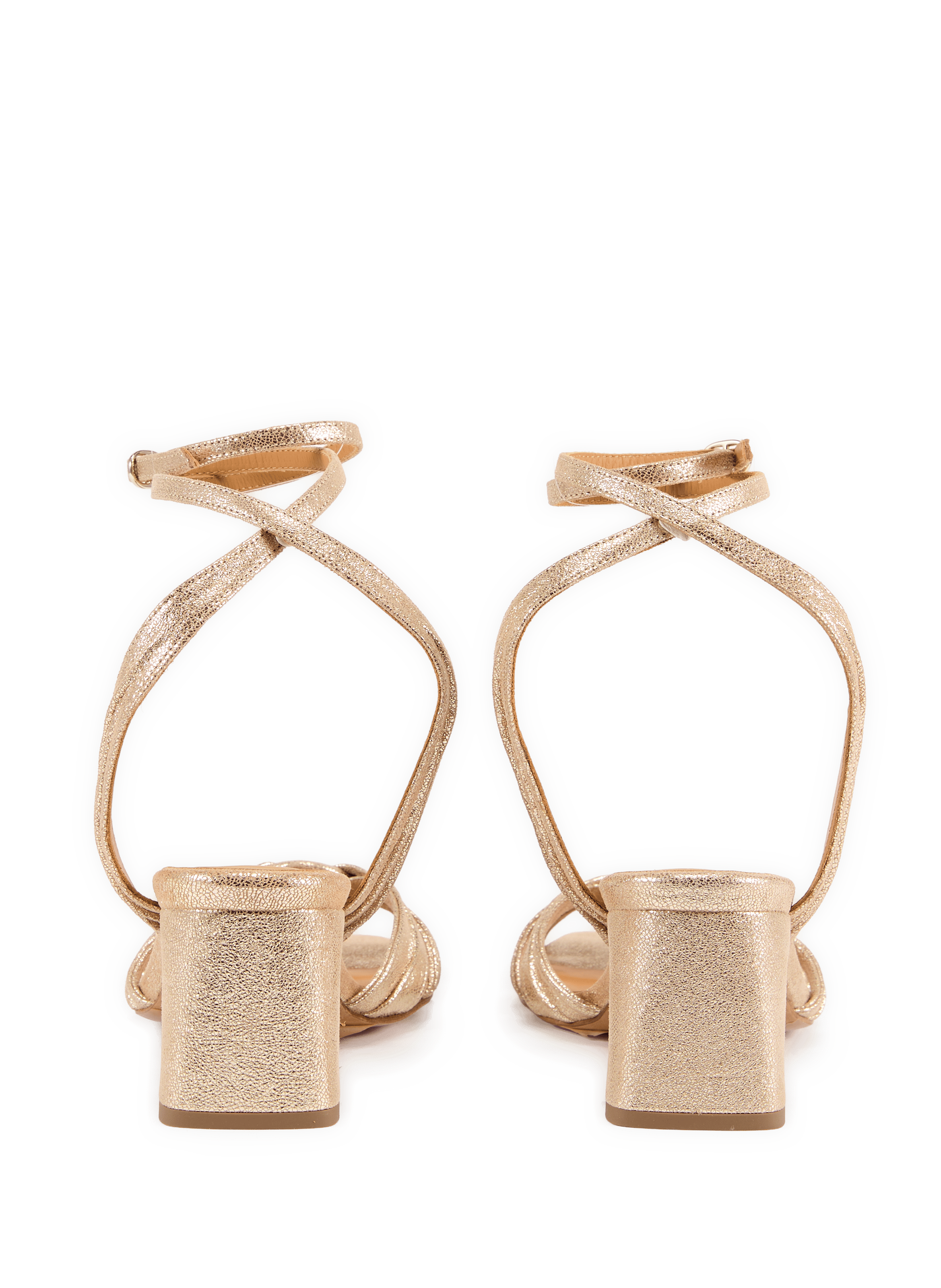 Ornelle iridescent leather high-heel sandals BOBBIES Golden