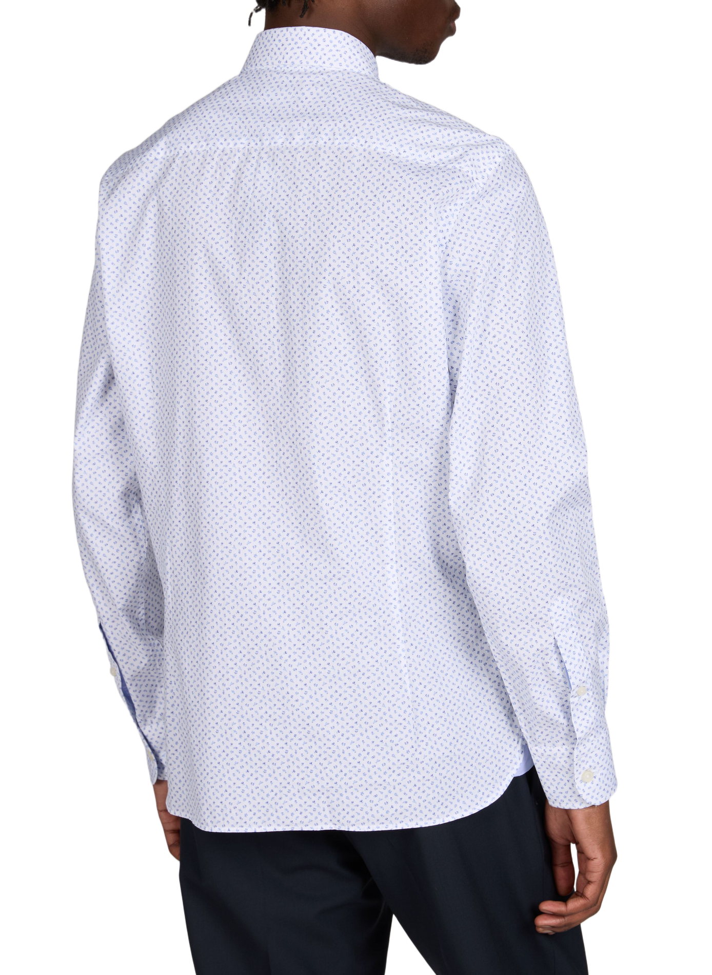 Chemise ajustée à fleurs en coton HACKETT Bleu