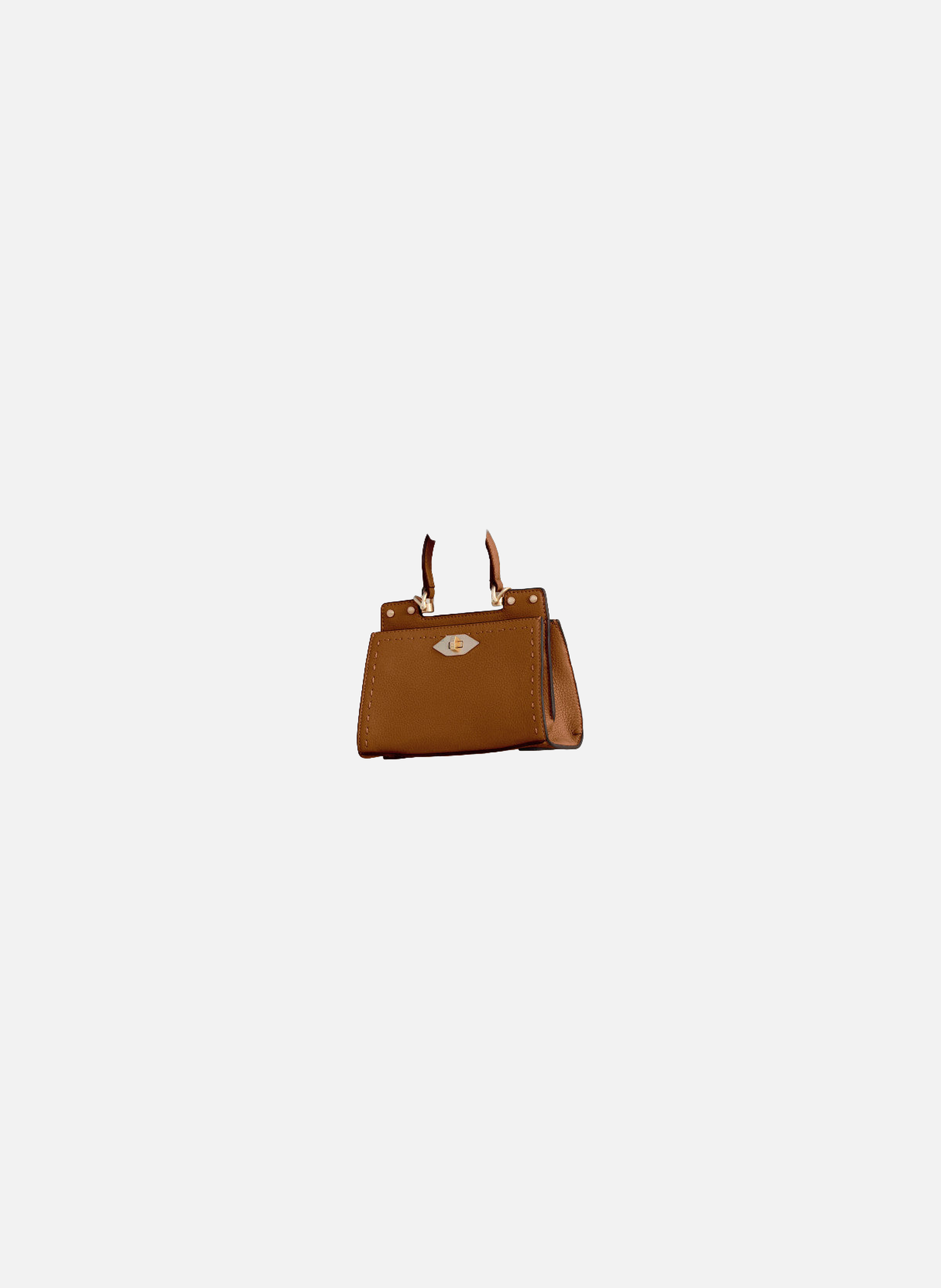 Trianon | sac à main micro en cuir de vachette POURCHET Marron