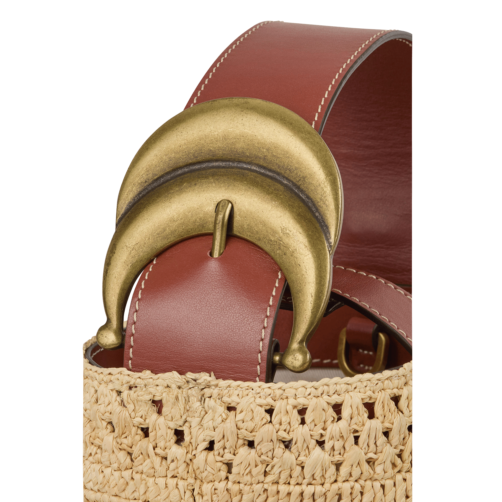Sac seau en raphia youyou BA&SH Marron