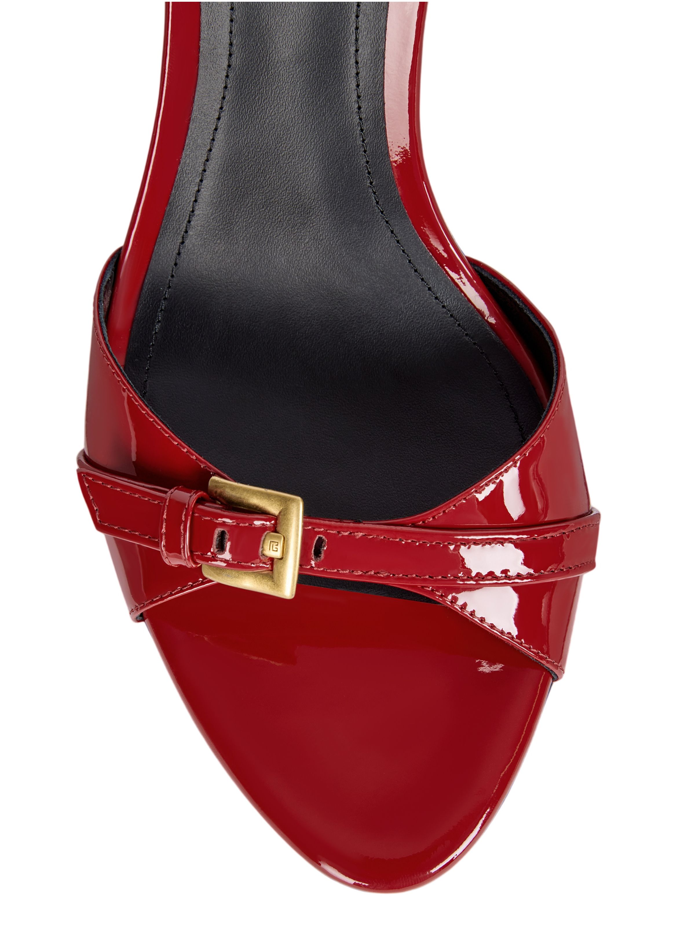 Sandales anthem en cuir de veau lisse BALMAIN Rouge