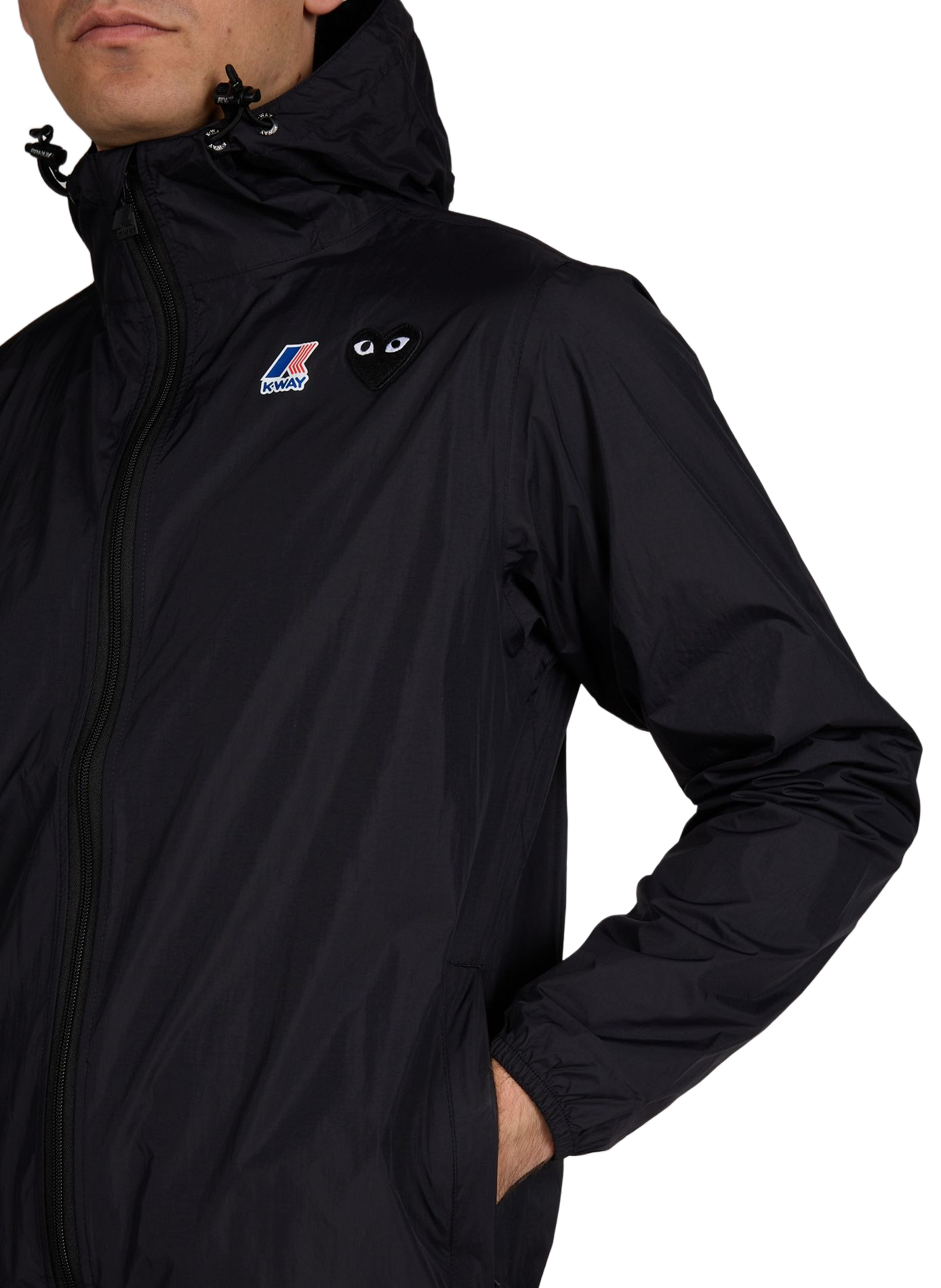Wasserdichte Kapuzenjacke COMME DES GARCONS PLAY Schwarz