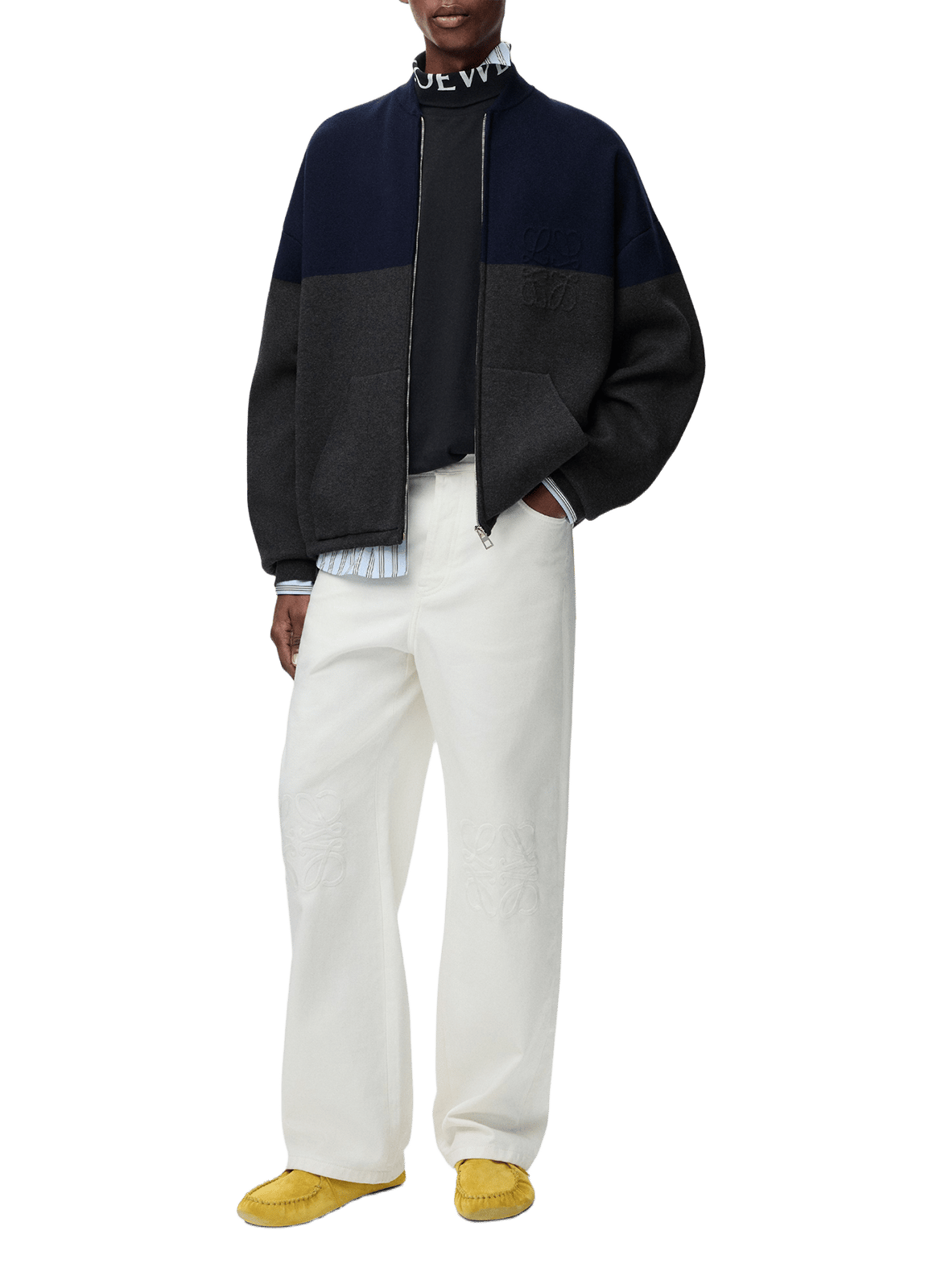 Double-faced cotton zip-up cardigan LOEWE Multicolour