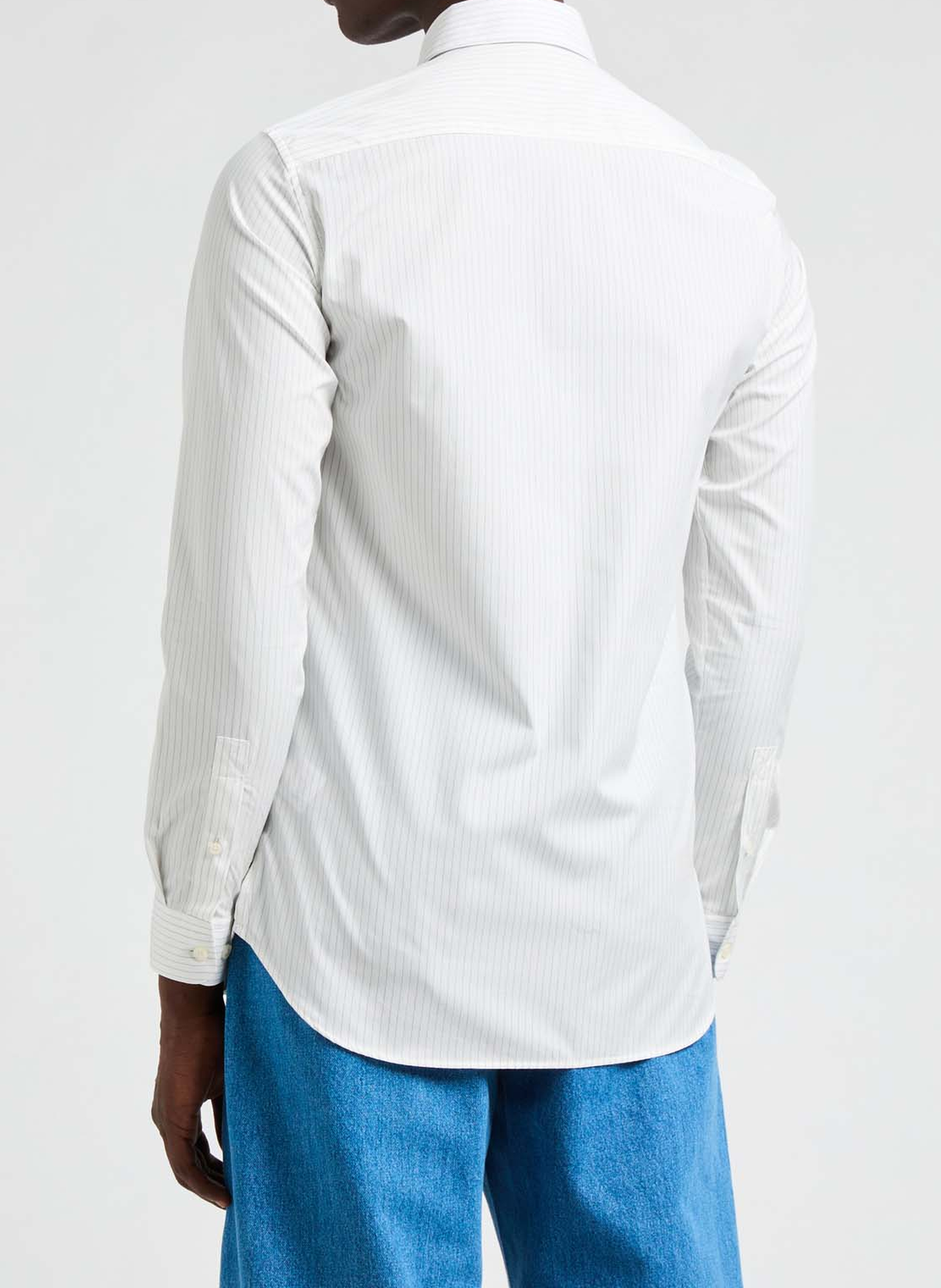 Chemise slim rayée en popeline Fayure AU PRINTEMPS PARIS Blanc