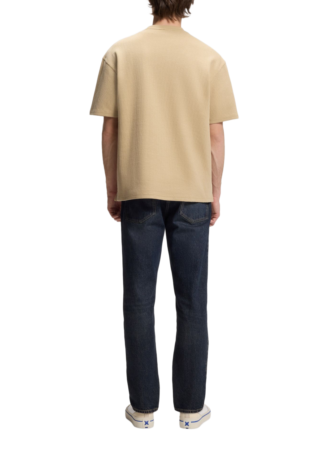 T-shirt Nuwaffle en coton mélangé HUGO BLUE Beige