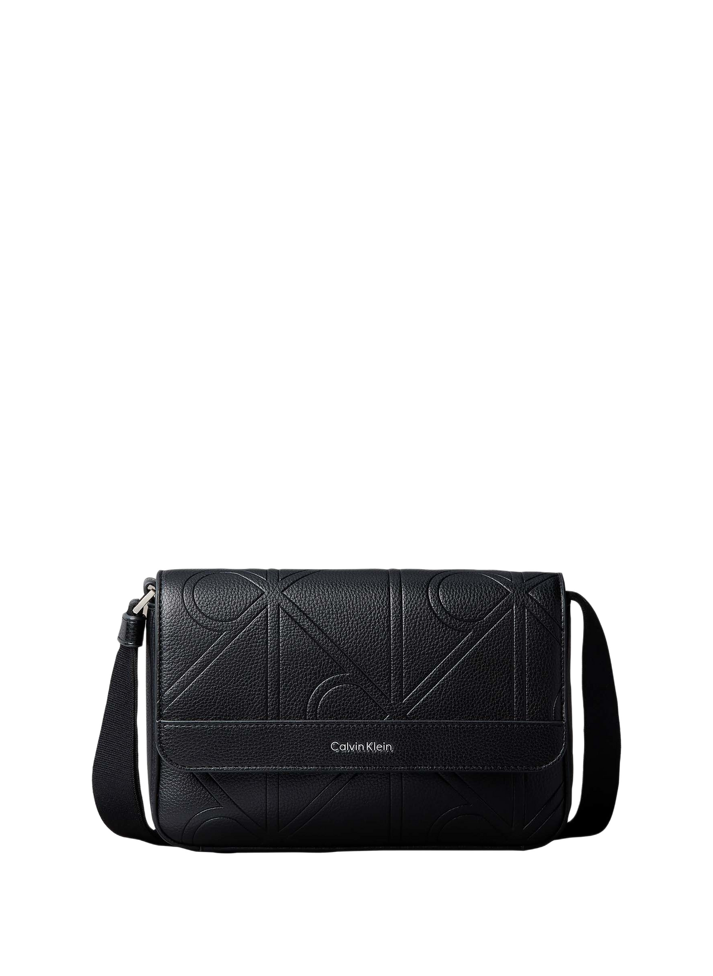 Textured Logo Detail Satchel CALVIN KLEIN Black