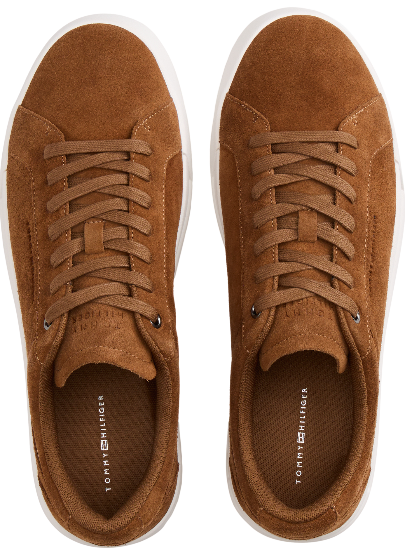 Premium Leather Court Sneakers TOMMY HILFIGER Brown