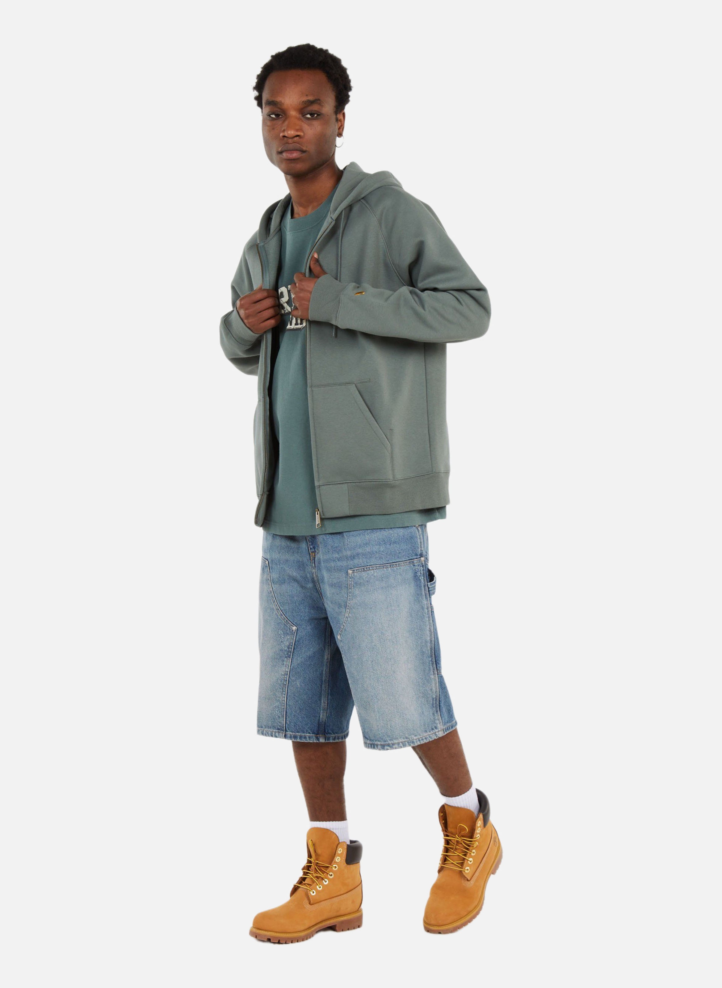 Hoodie zippé hooded chase CARHARTT WIP Vert