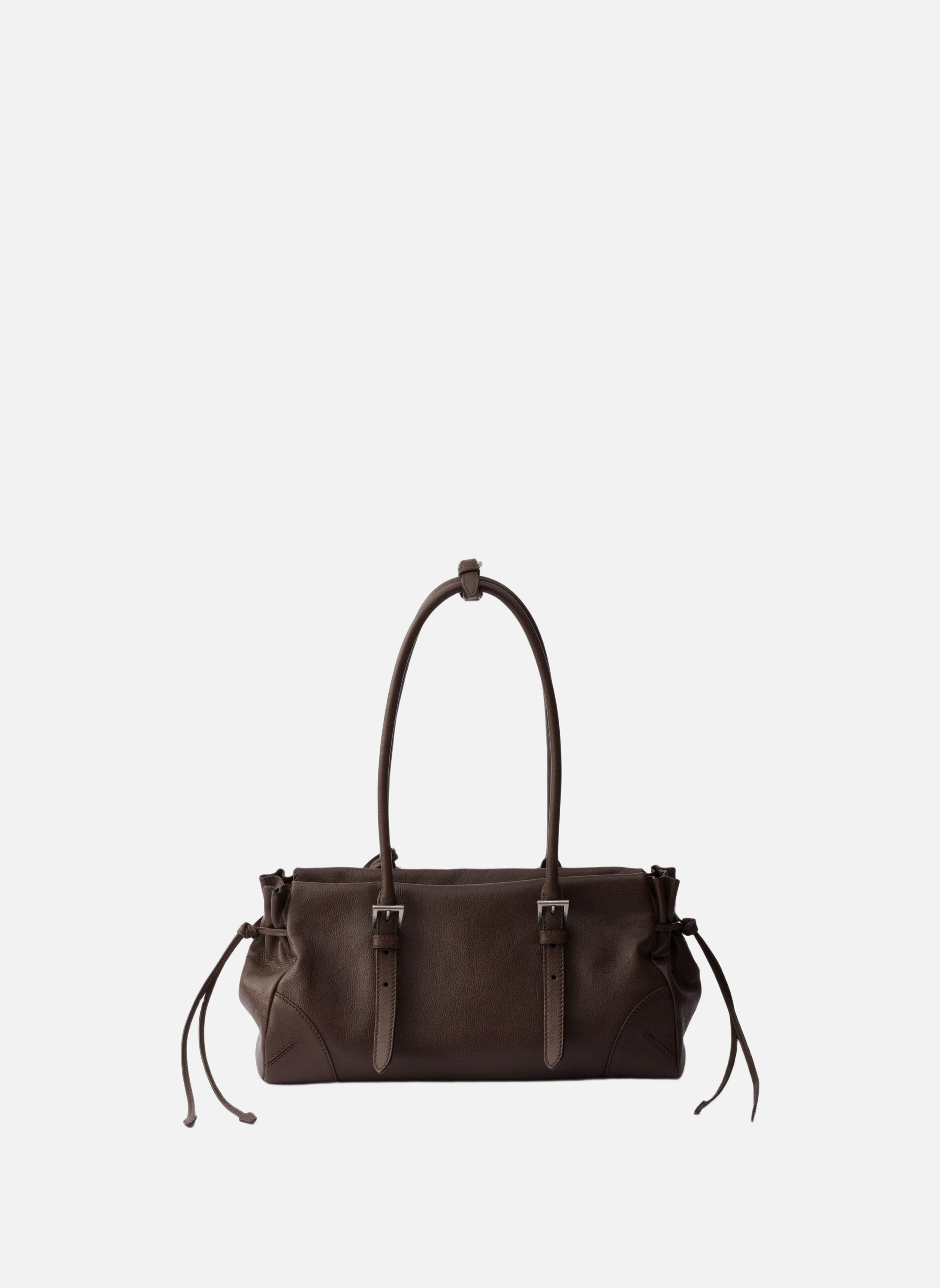 Cabas prada bonnie en cuir vieilli de taille moyen PRADA Marron