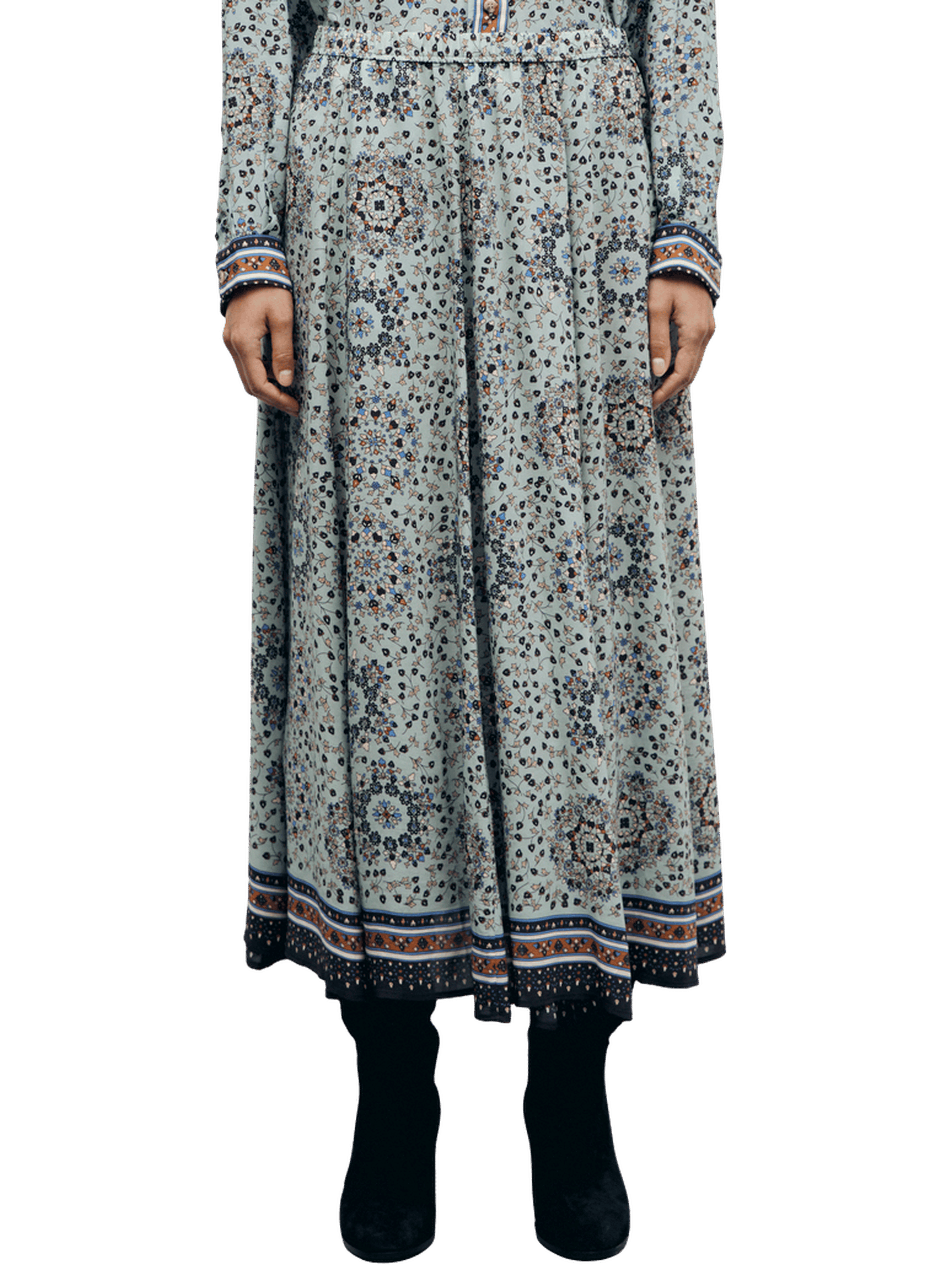 Jupe élastiquée imprimé foulard - tifenn GERARD DAREL Bleu