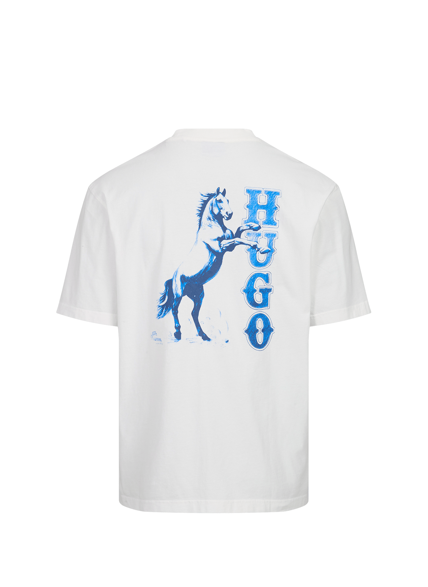 T-shirt with animal print and logo on the back in cotton HUGO BLUE White
