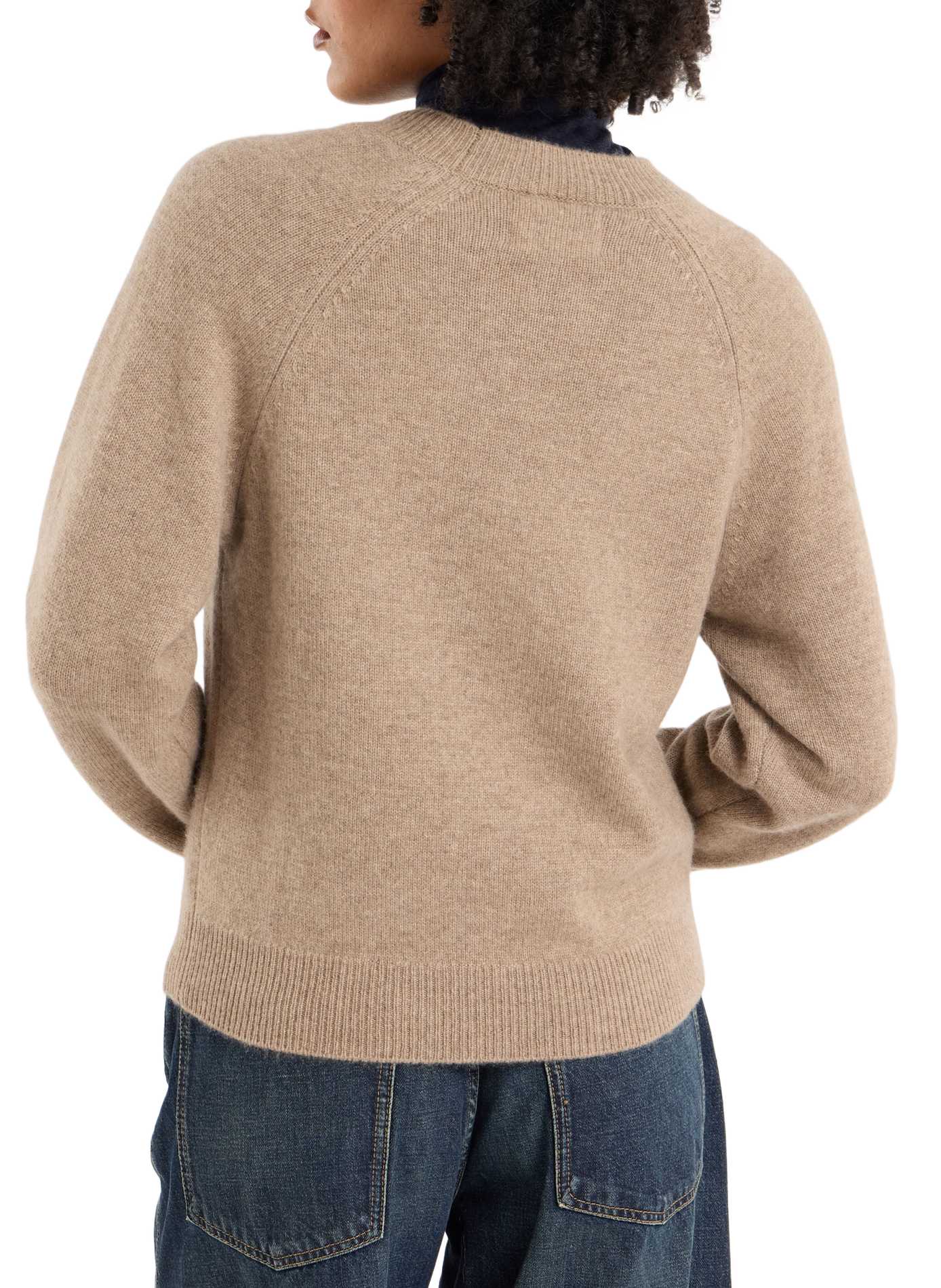 Cashmere round neck straight cut sweater SAISON 1865 Brown